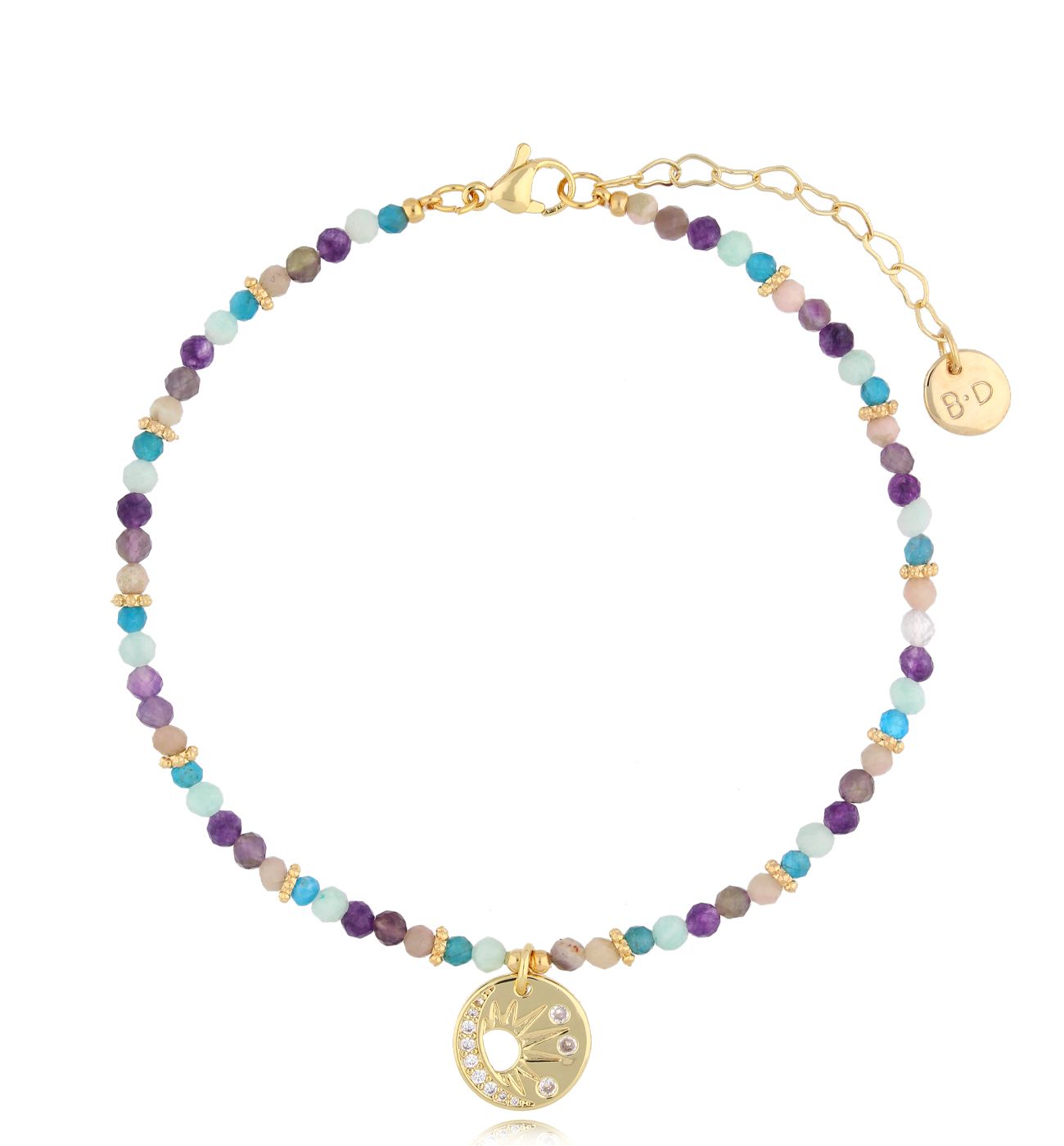 Bransoletka na nogę z kamieniami naturalnymi Amayas BNTW0064