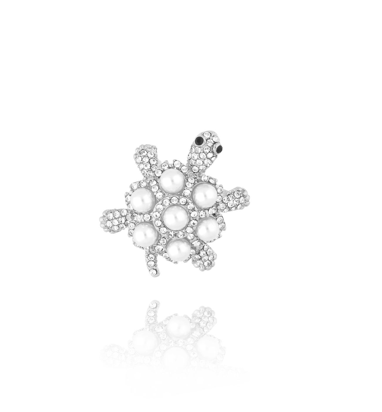 Broszka ze srebrnym żółwikiem Tartaruga BRSS0147 - By Dziubeka