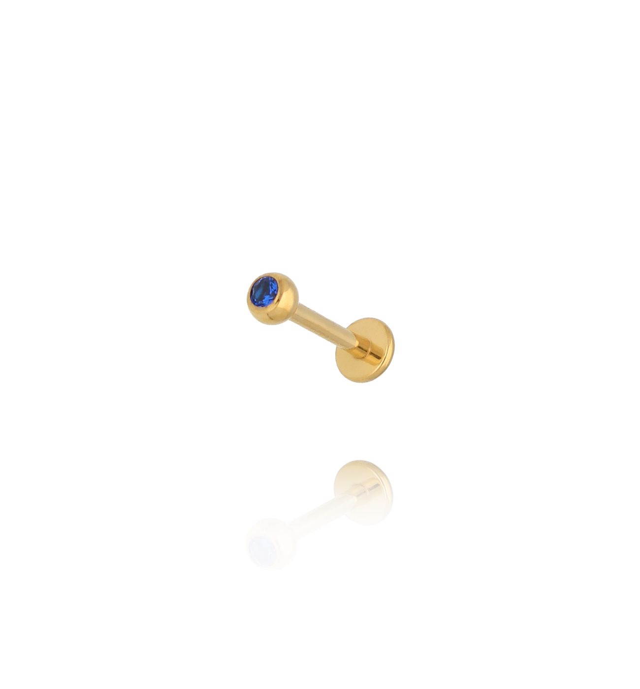 Kolczyk z granatową cyrkonią złoty KSA2379