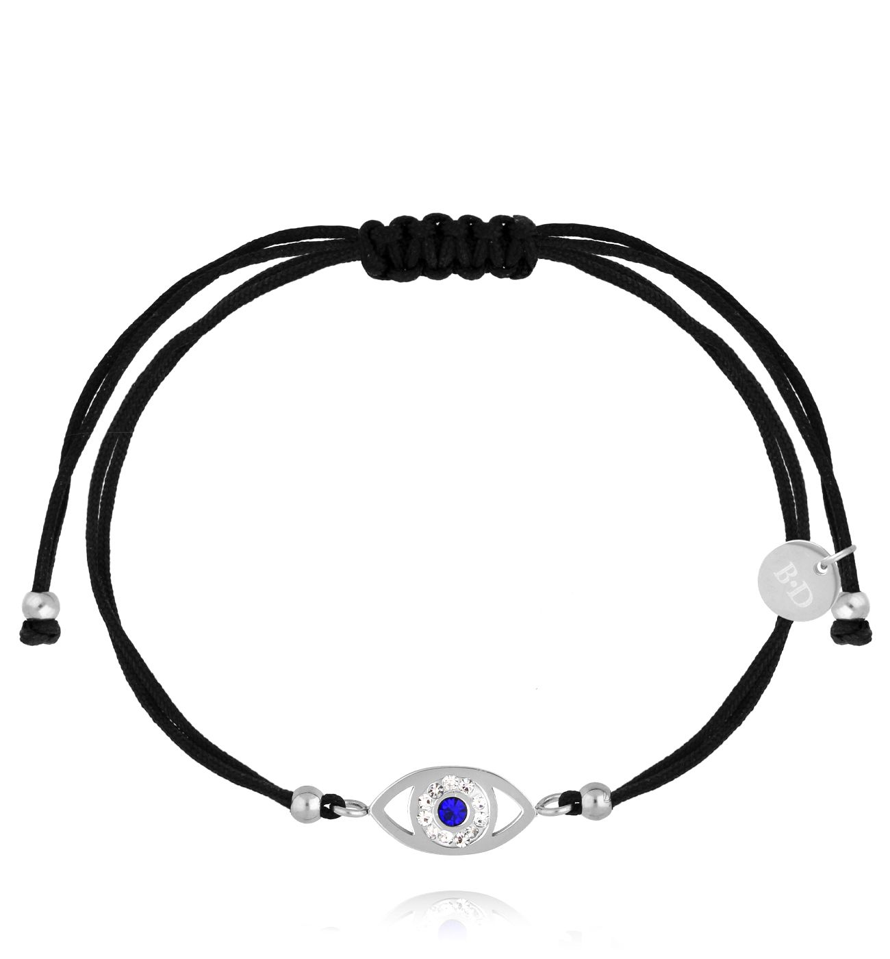 Bransoletka z czarnym sznurkiem i okiem proroka BGL1070 - By Dziubeka