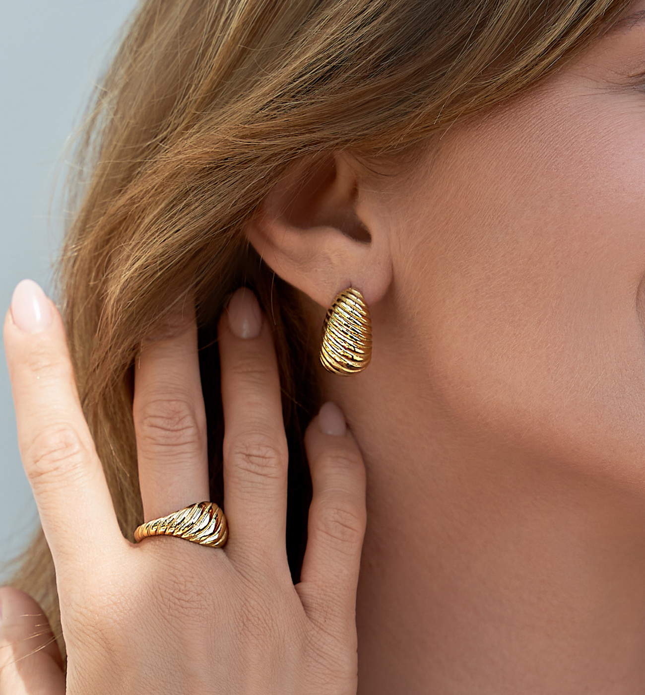 Kolczyki złote skręcane Twist - By Dziubeka