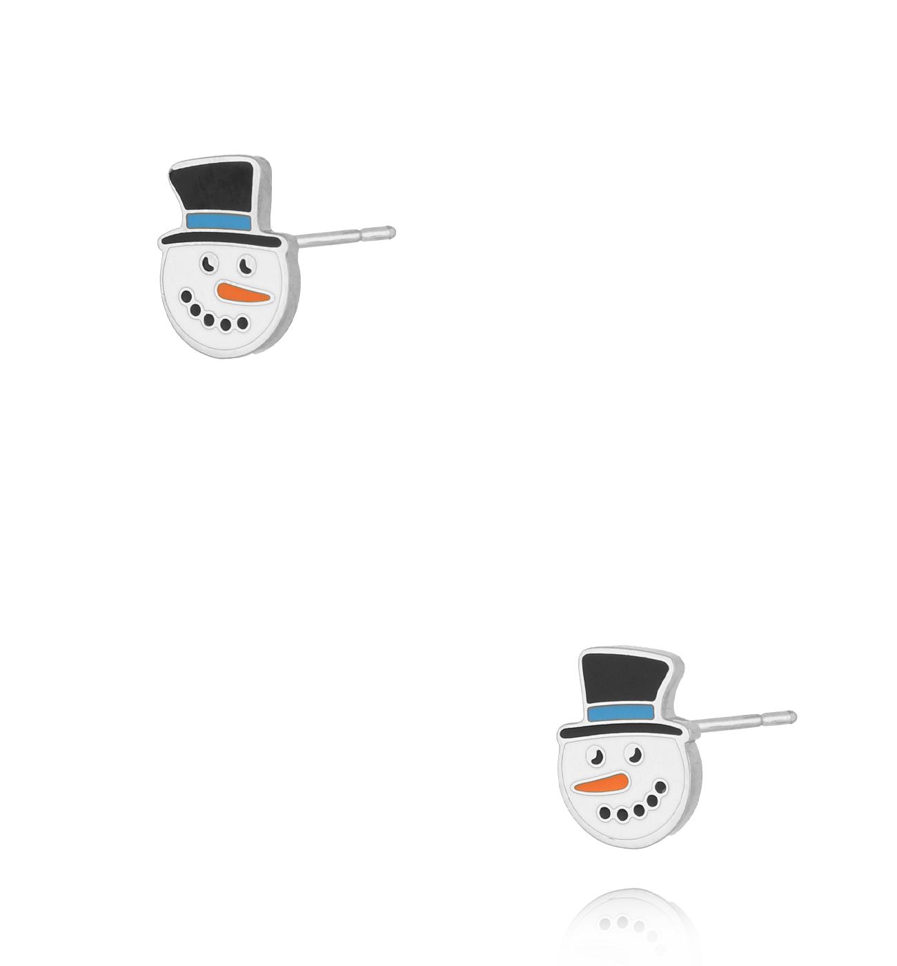 Kolczyki bałwanki srebrne - By Dziubeka