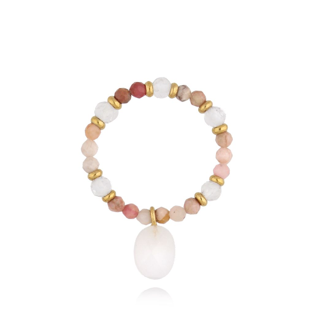 Pierścionek elastyczny różowy PSC0509 - By Dziubeka