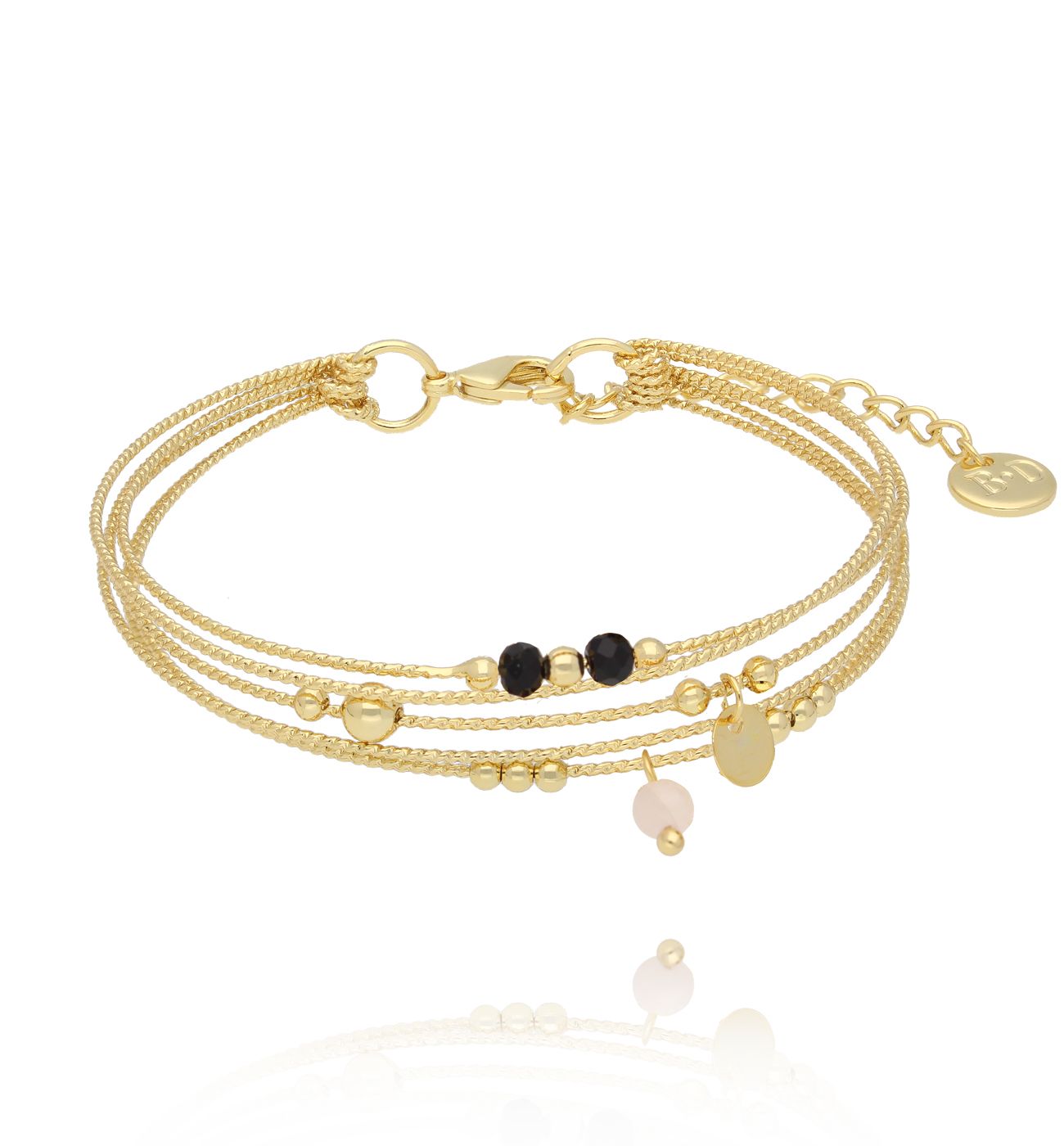 Bransoletka potrójna złota obręcz - By Dziubeka