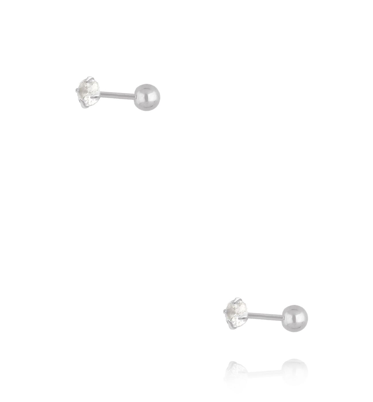 Kolczyki – sztyfty z białą cyrkonią KCA0121 - By Dziubeka