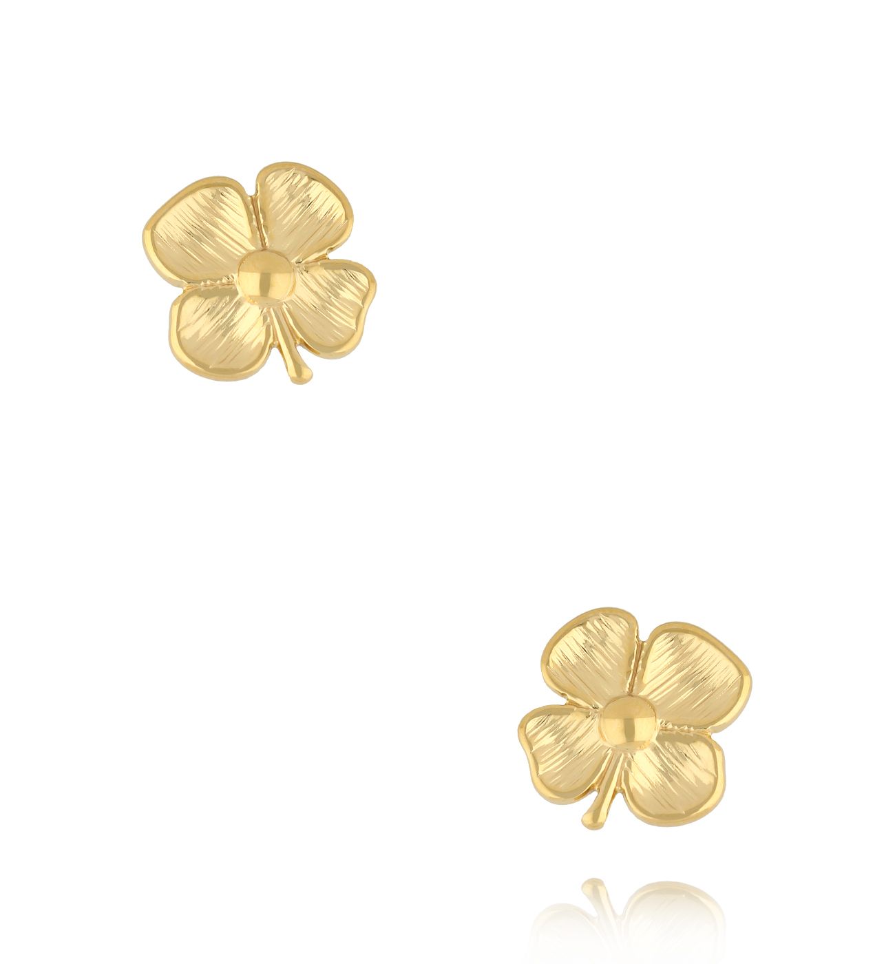 Kolczyki z kwiatkami złote Luxe Bloom - By Dziubeka