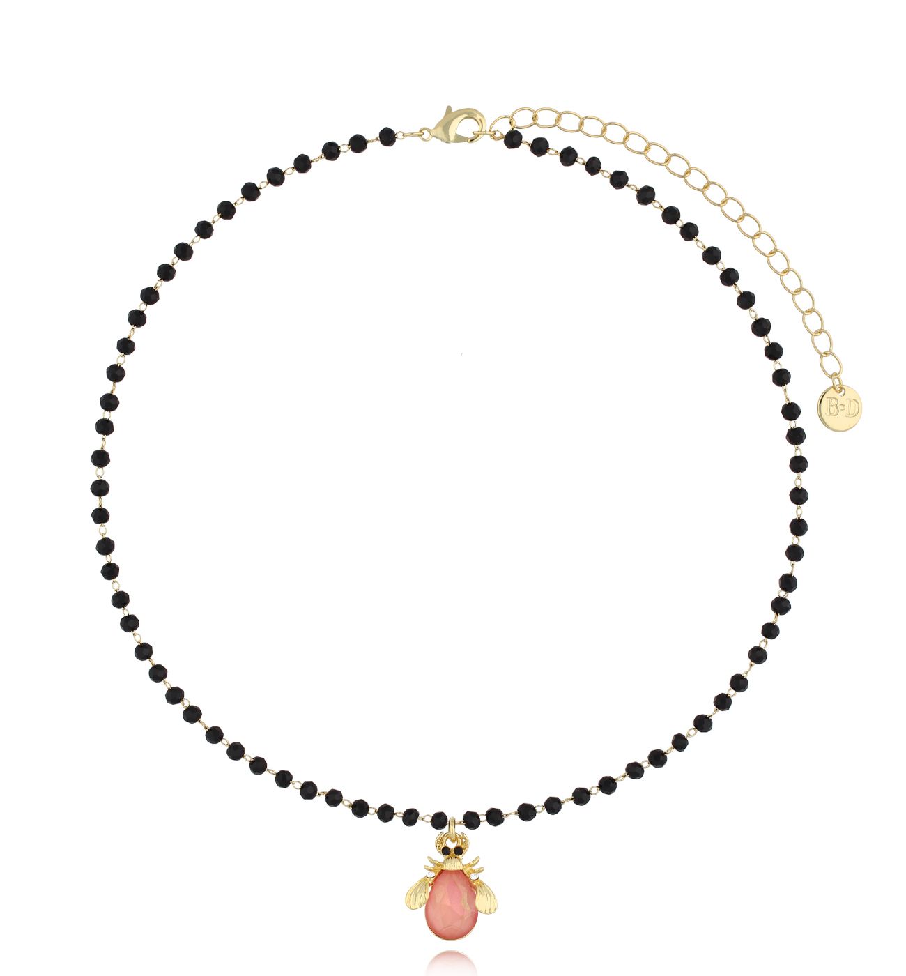 Naszyjnik z brzoskwiniowym owadem Midnight - By Dziubeka