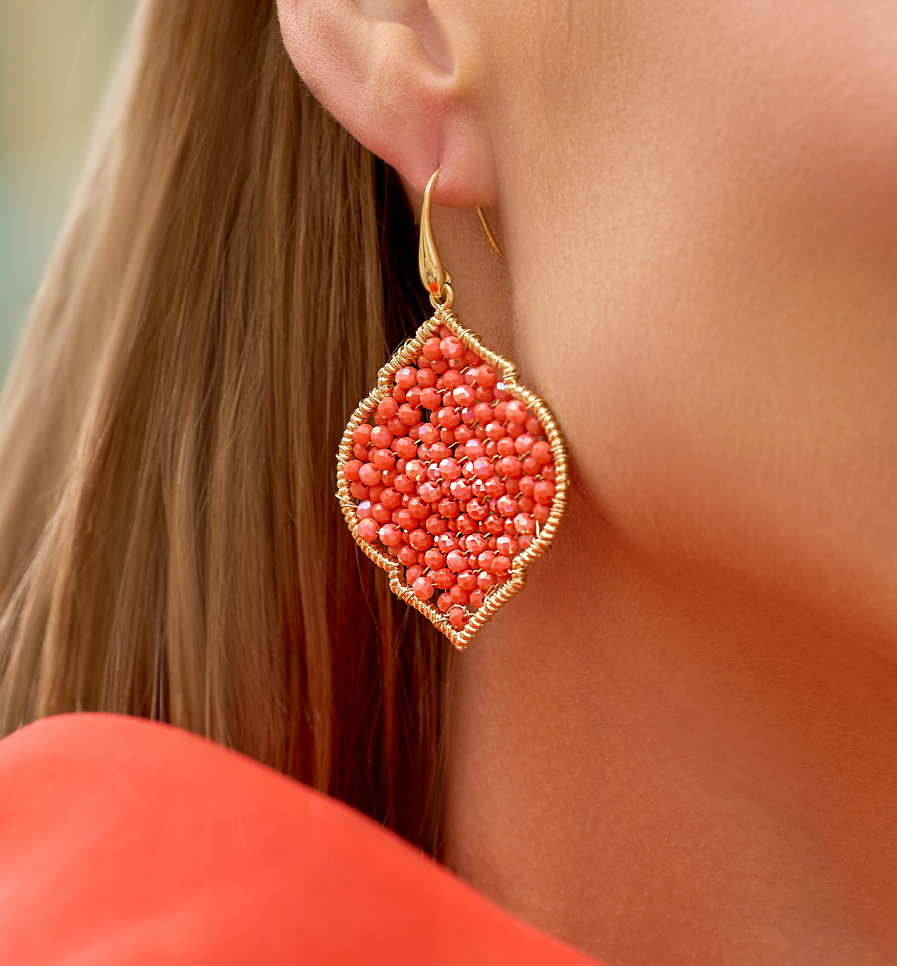 Kolczyki z malinowymi kryształkami KWE0197 - By Dziubeka