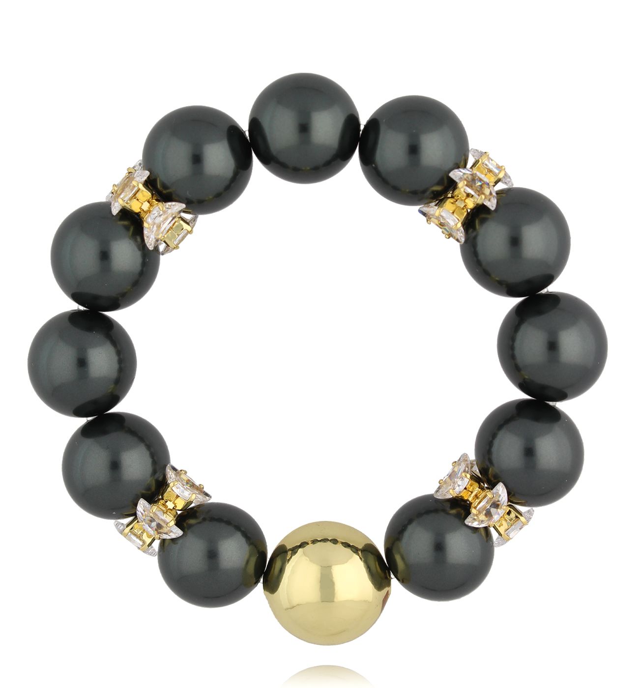 Bransoletka z ciemnymi perłami BPE0142 - By Dziubeka