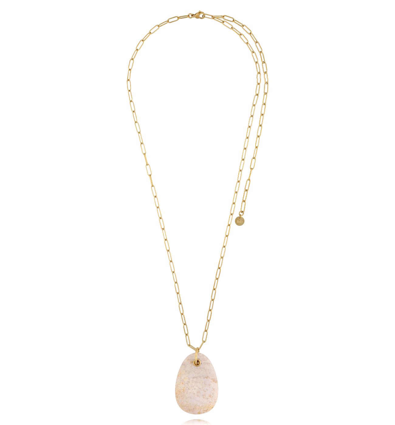 Naszyjnik z naturalnym jasnym kamienieniem długi NSA1505