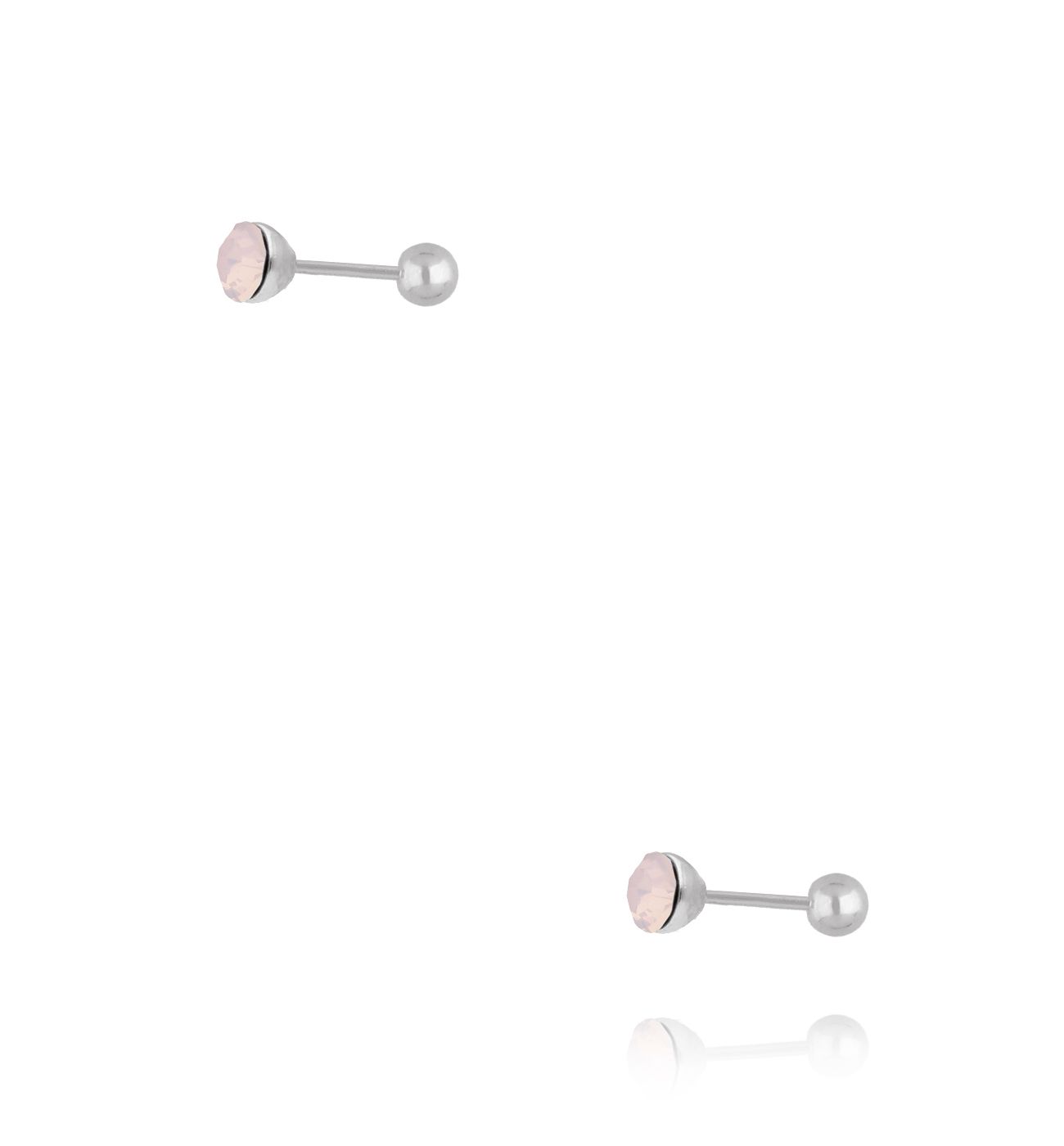 Kolczyki z różowym kryształem w srebrnej oprawie KCA0171 - By Dziubeka