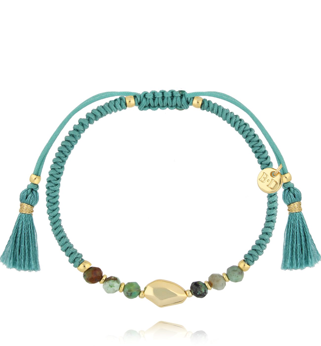 Bransoletka pleciona z turkusami - By Dziubeka