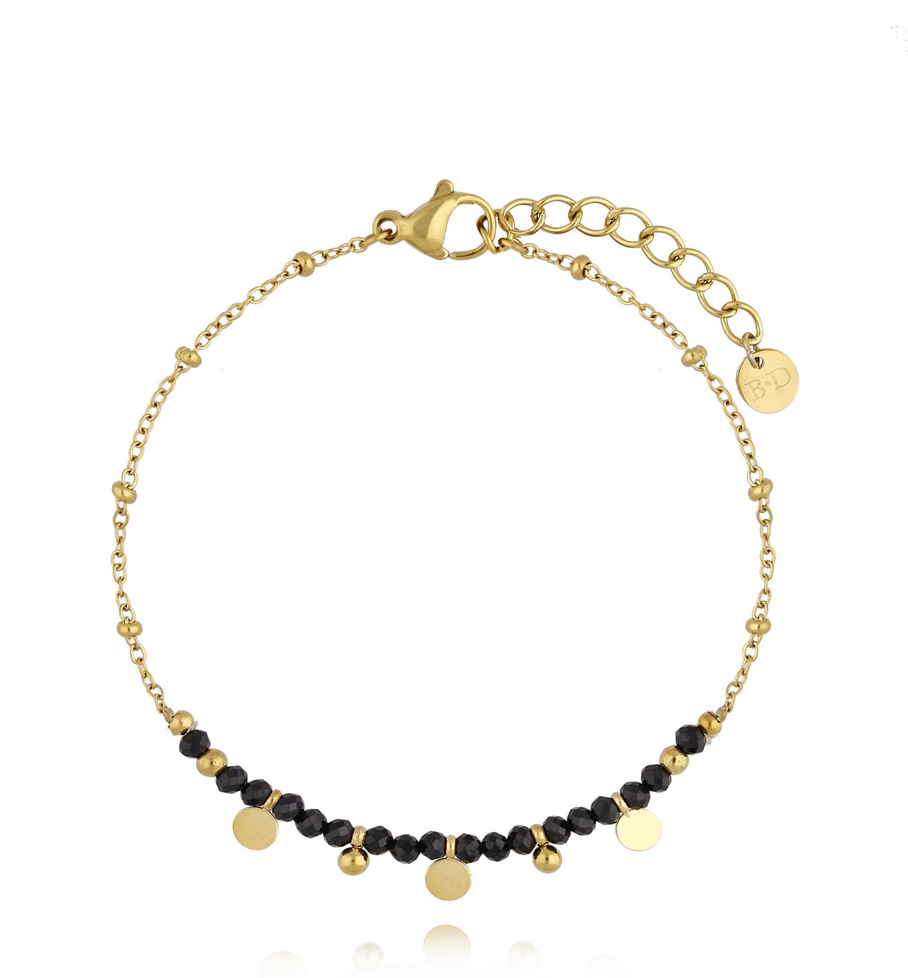 Bransoletka z czarnymi agatami Rainforest - By Dziubeka