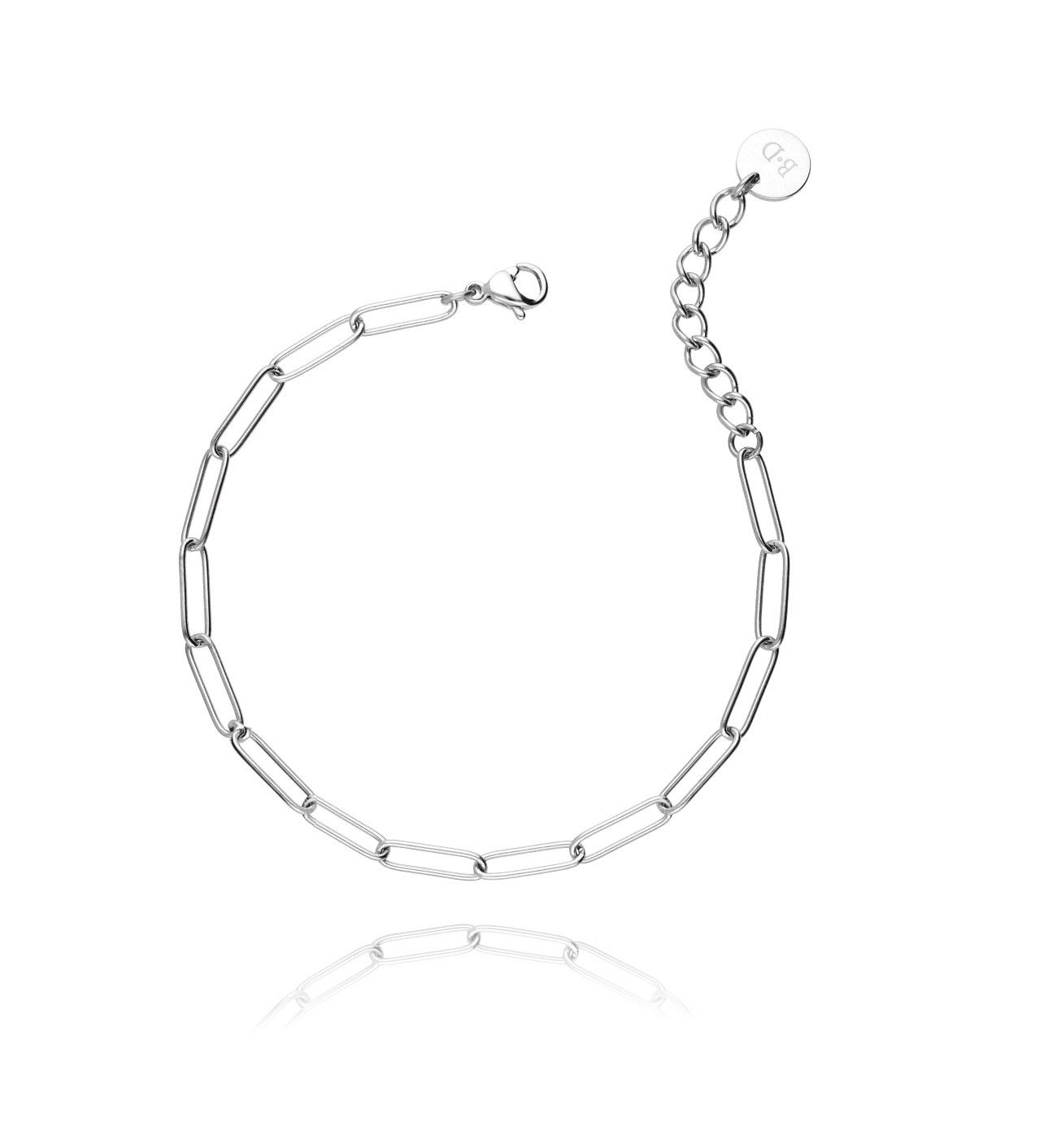 Bransoletka srebrny łańcuch ze stali szlachetnej - By Dziubeka