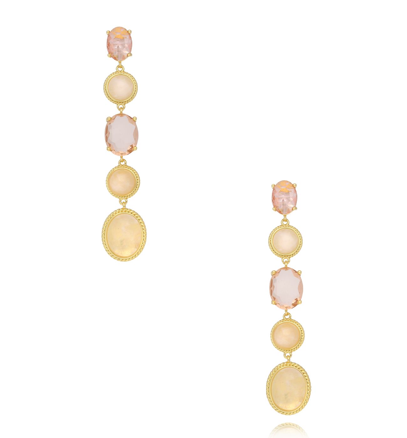 Kolczyki w odcieniach moreli i szampana - By Dziubeka