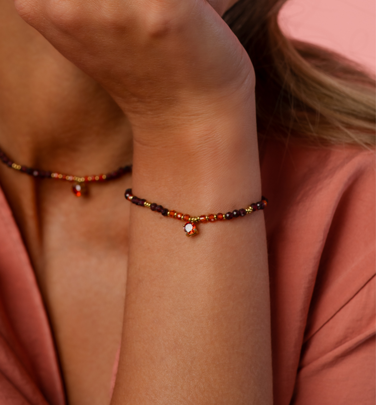 Bransoletka z granatami - By Dziubeka