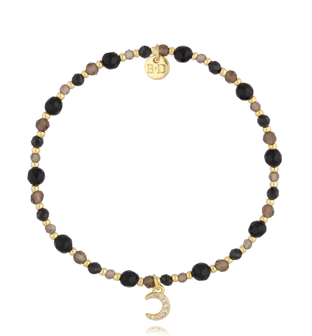 Bransoletka z agatami i księżycem - By Dziubeka