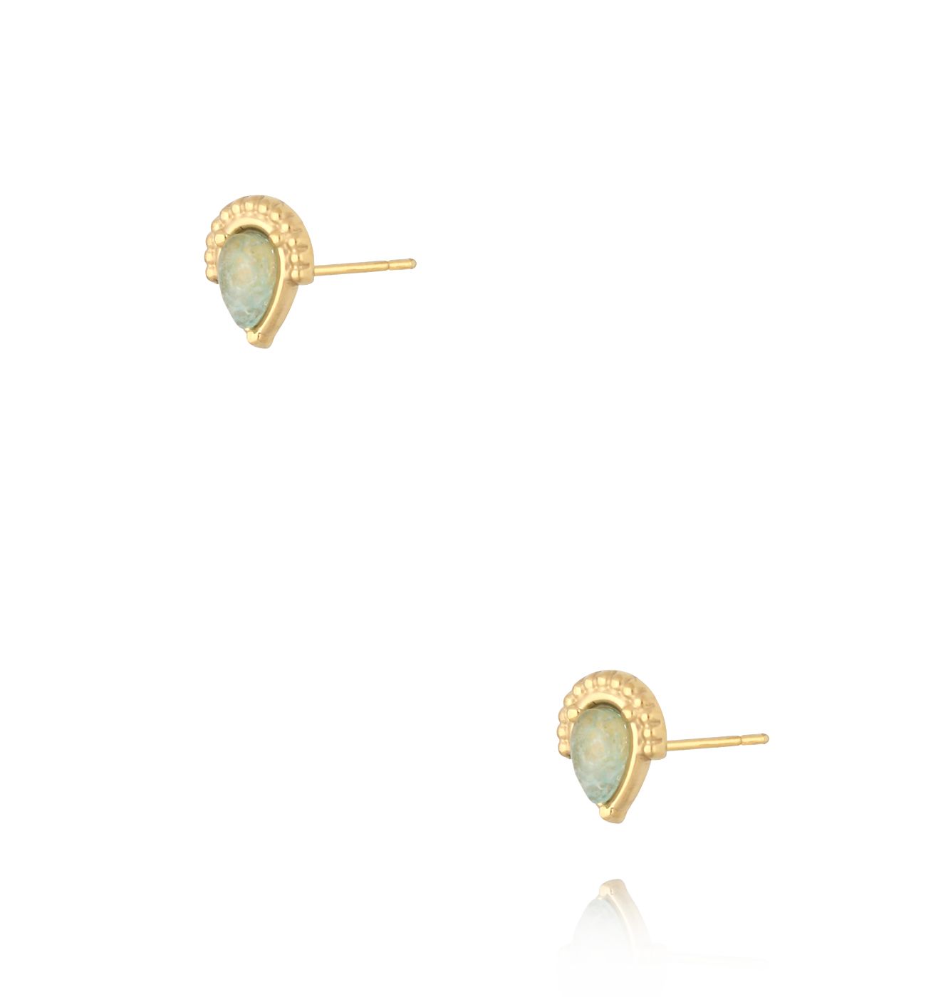 Kolczyki małe łezki z amazonitami Bali Breeze - By Dziubeka