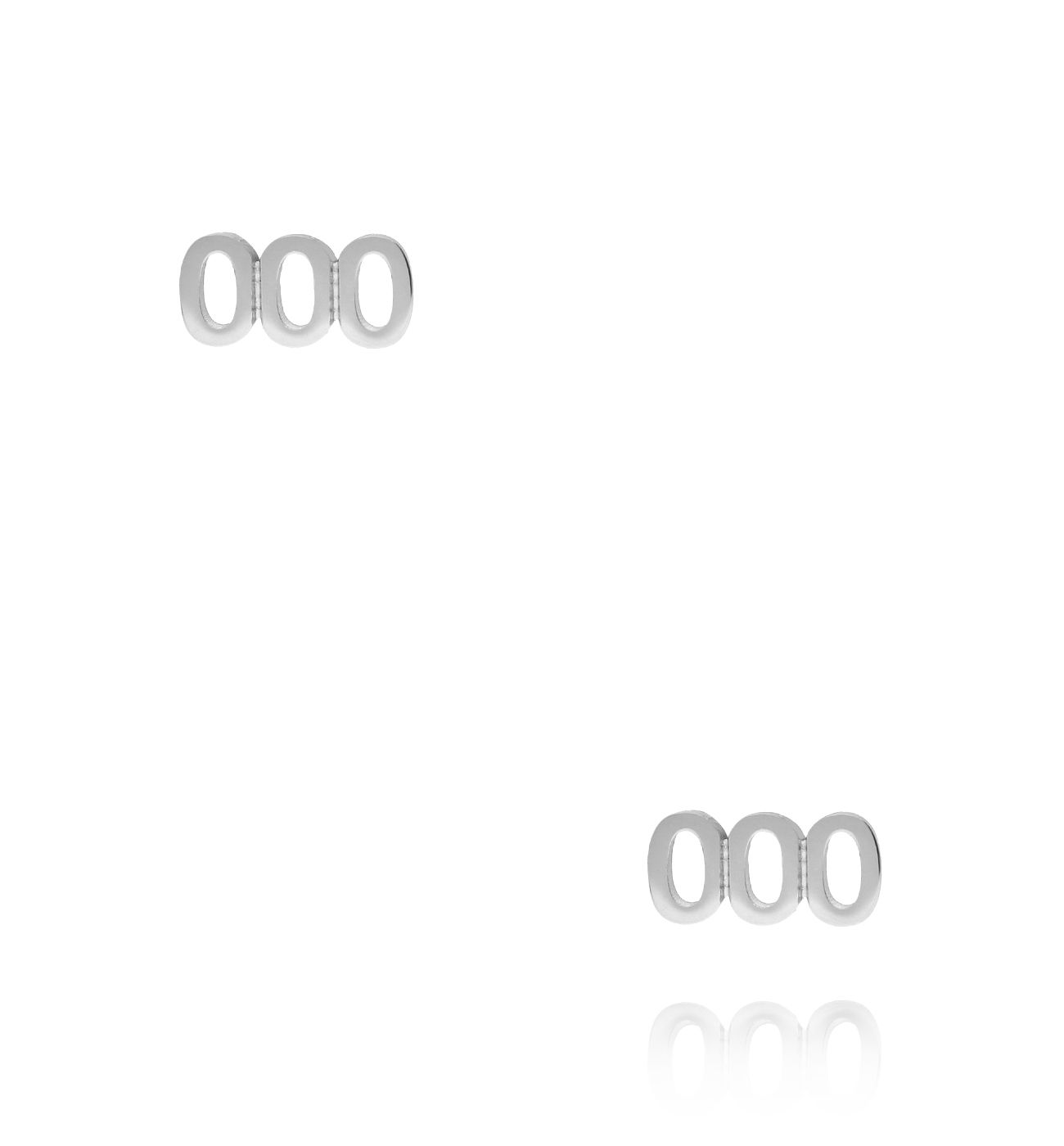 Kolczyki z anielską liczbą 000 srebrne - By Dziubeka