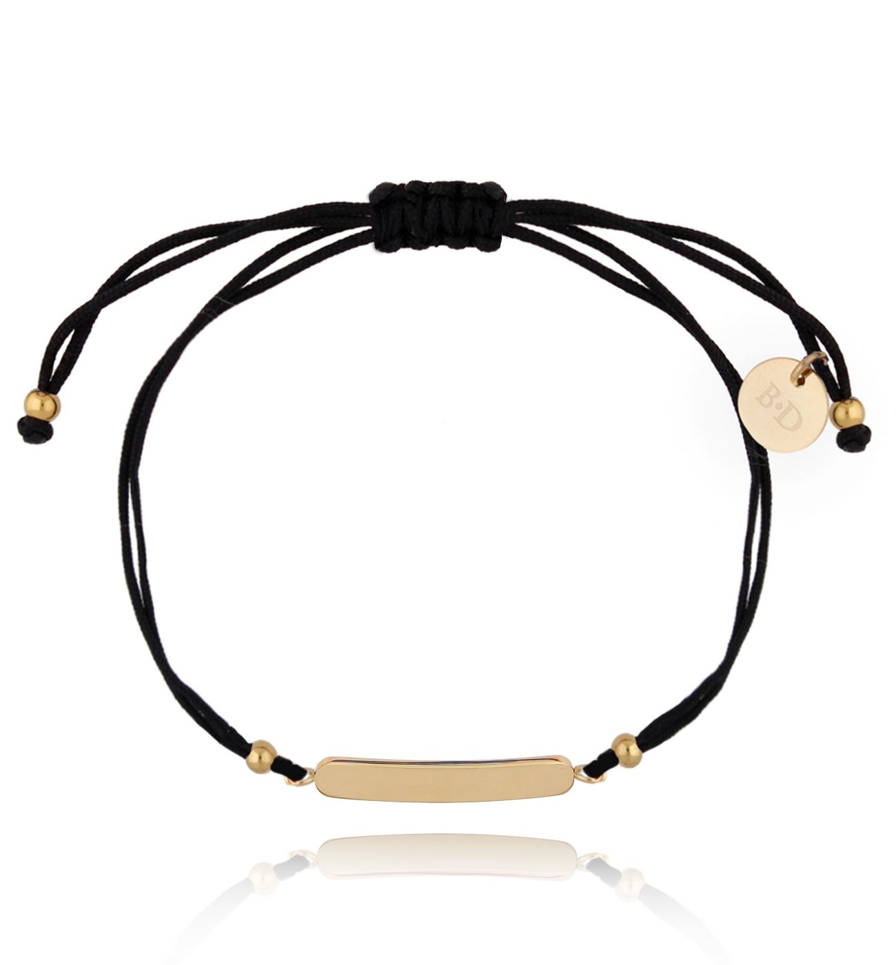 Bransoletka czarna ze złotą blaszką Smart BGL0601 - By Dziubeka
