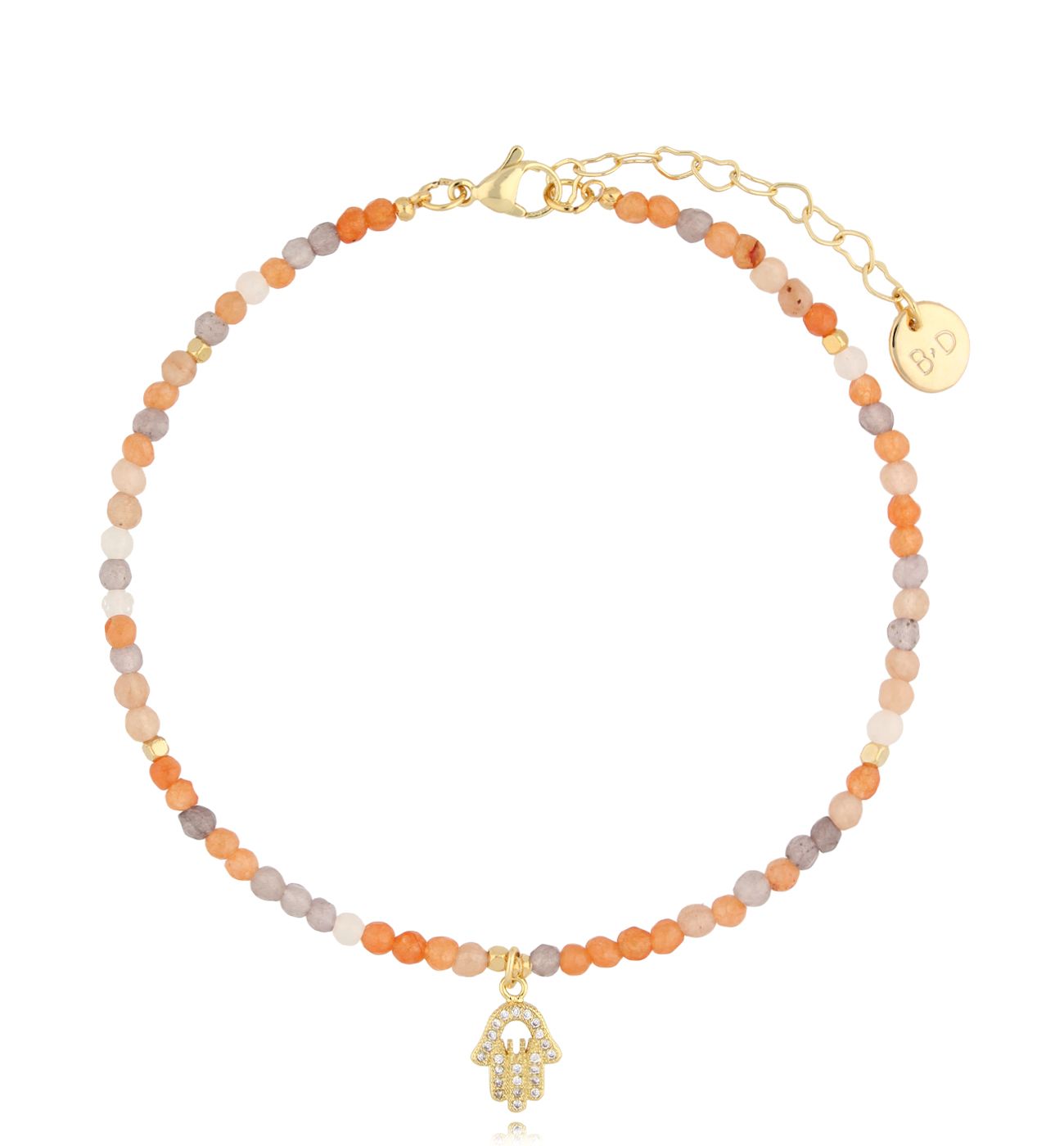 Bransoletka na nogę z kamieniami naturalnymi Amayas BNTW0065