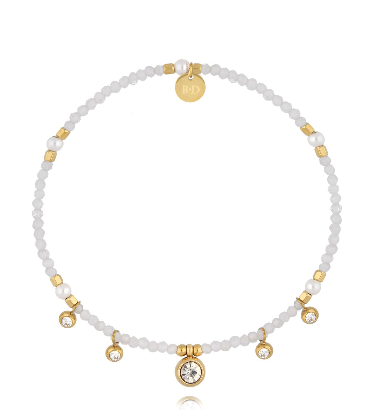 Bransoletka biała z zawieszkami - By Dziubeka