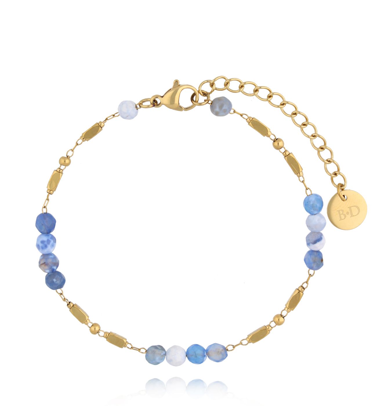 Bransoletka z błękitnymi agatami - By Dziubeka