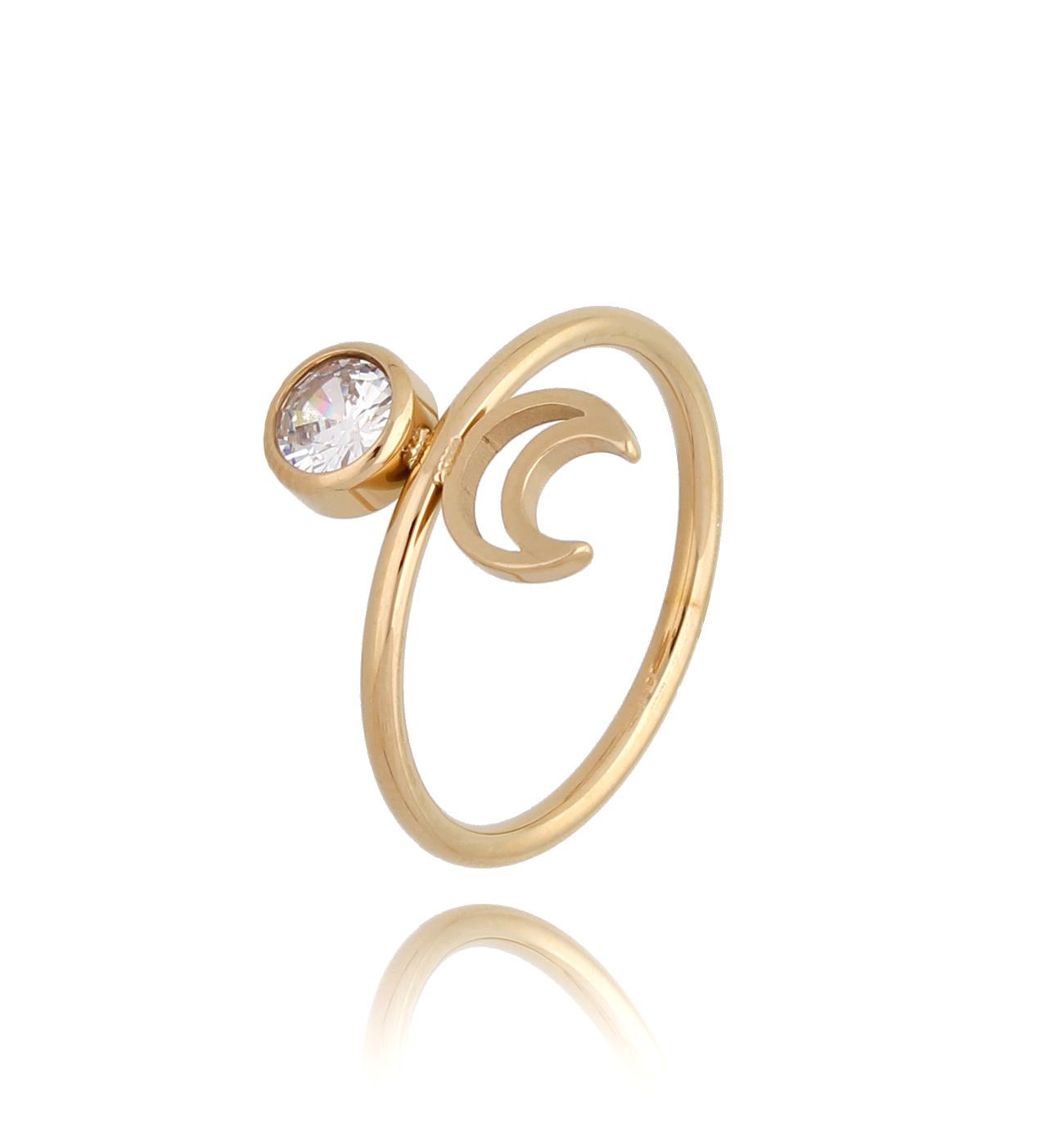 Pierścionek z księżycem i cyrkonią Aeris PSA0412