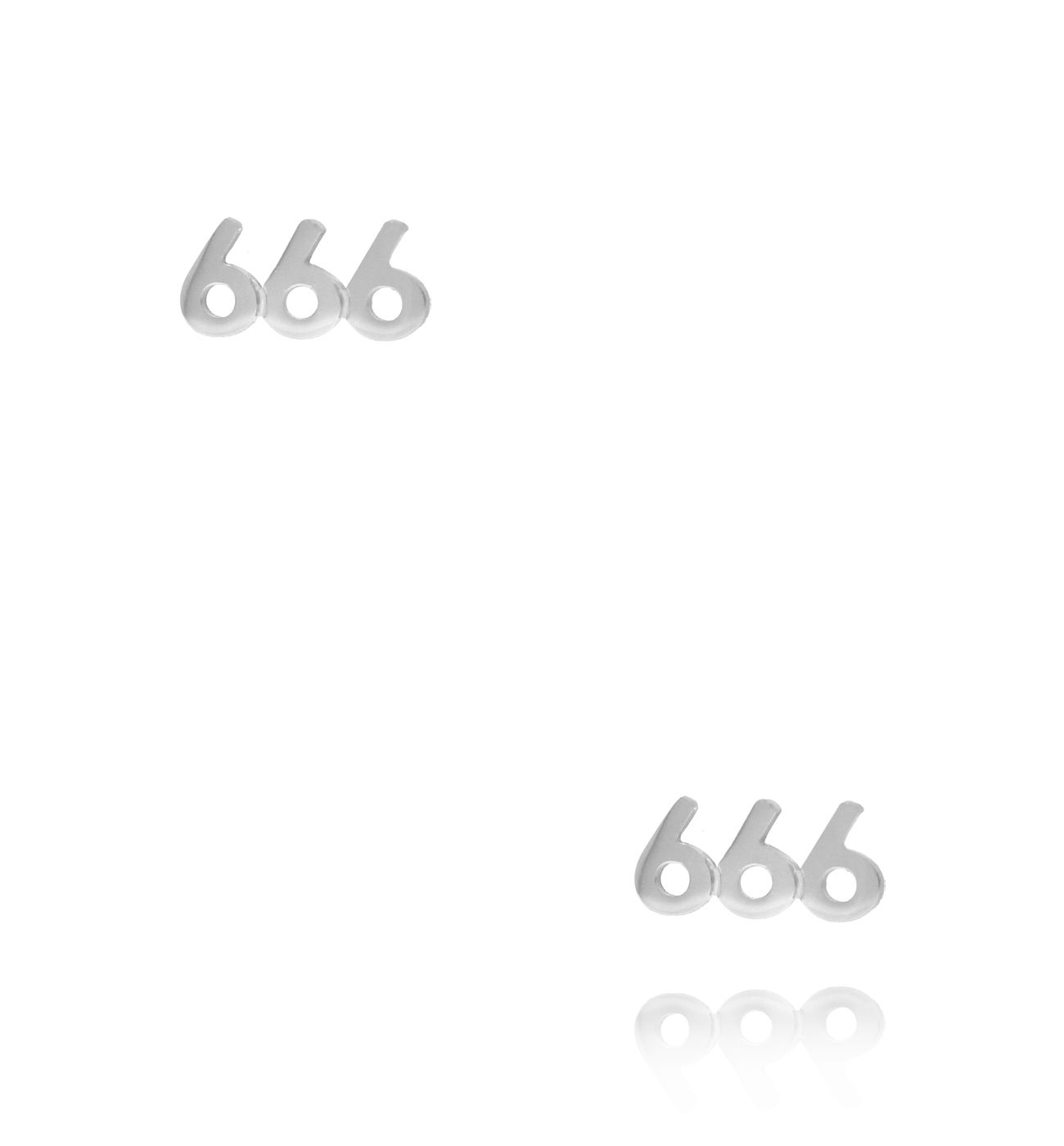 Kolczyki z anielską liczbą 666 srebrne - By Dziubeka