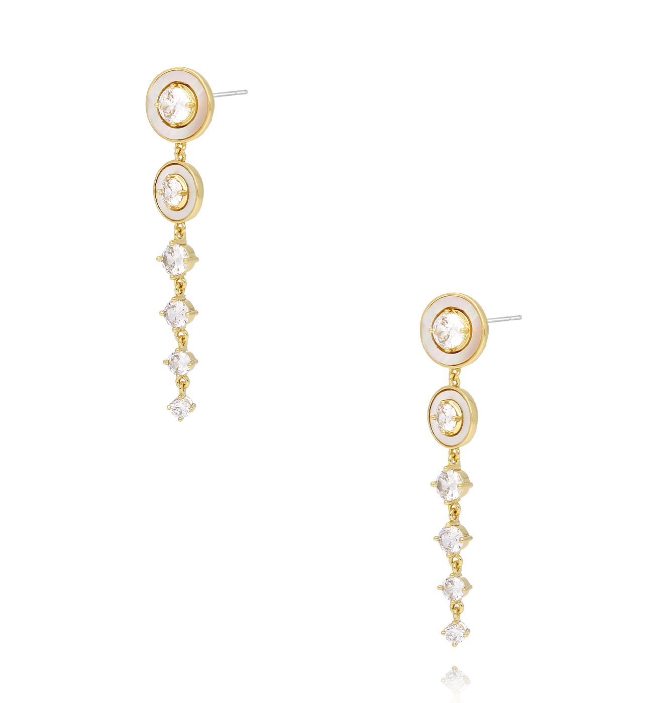 Kolczyki z cyrkoniami białe KLU0029 - By Dziubeka