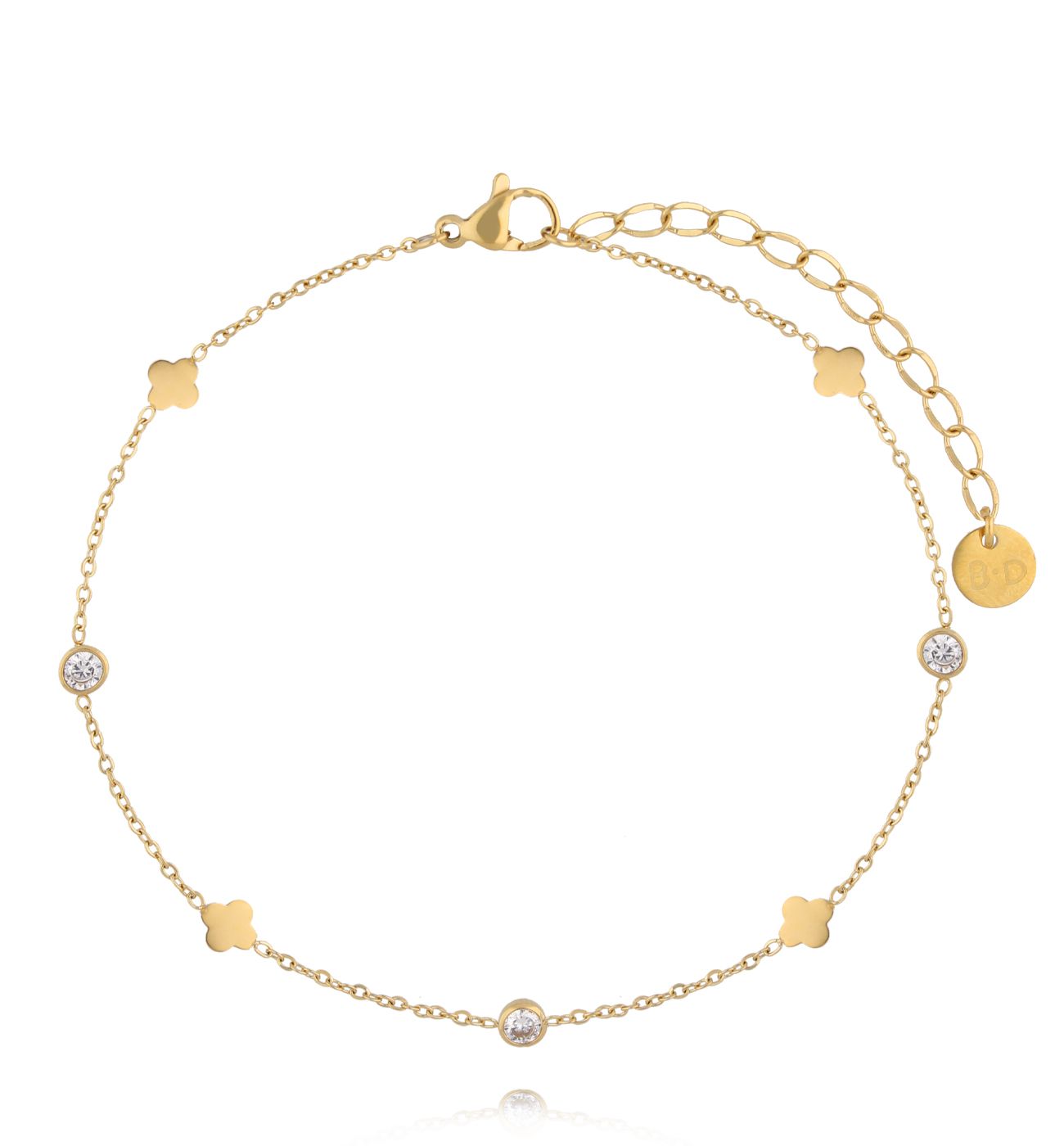 Bransoletka na nogę z koniczynkami BNSY0051 - By Dziubeka