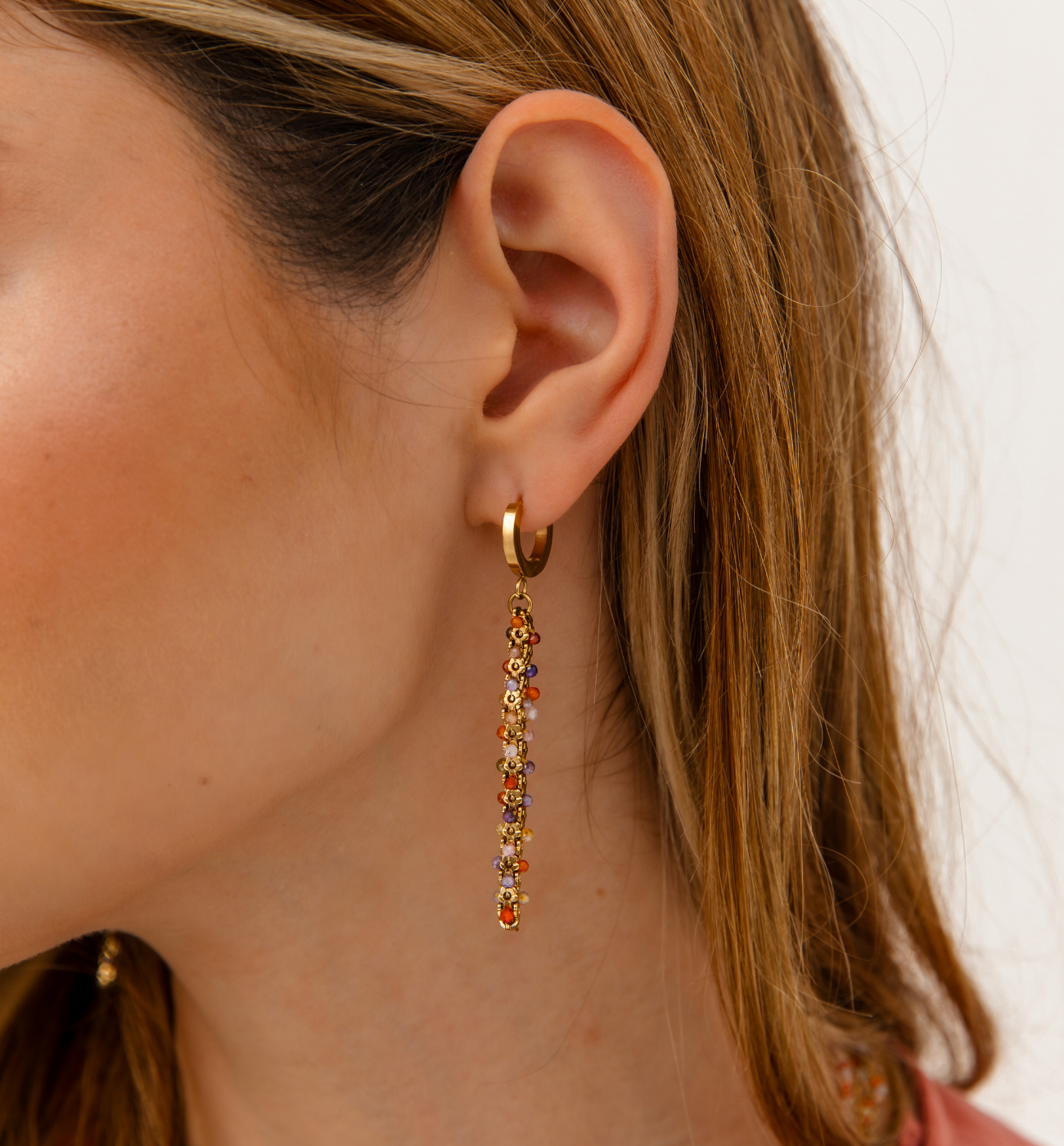 Kolczyki złote z kolorowymi cyrkoniami Miranda KSC0127