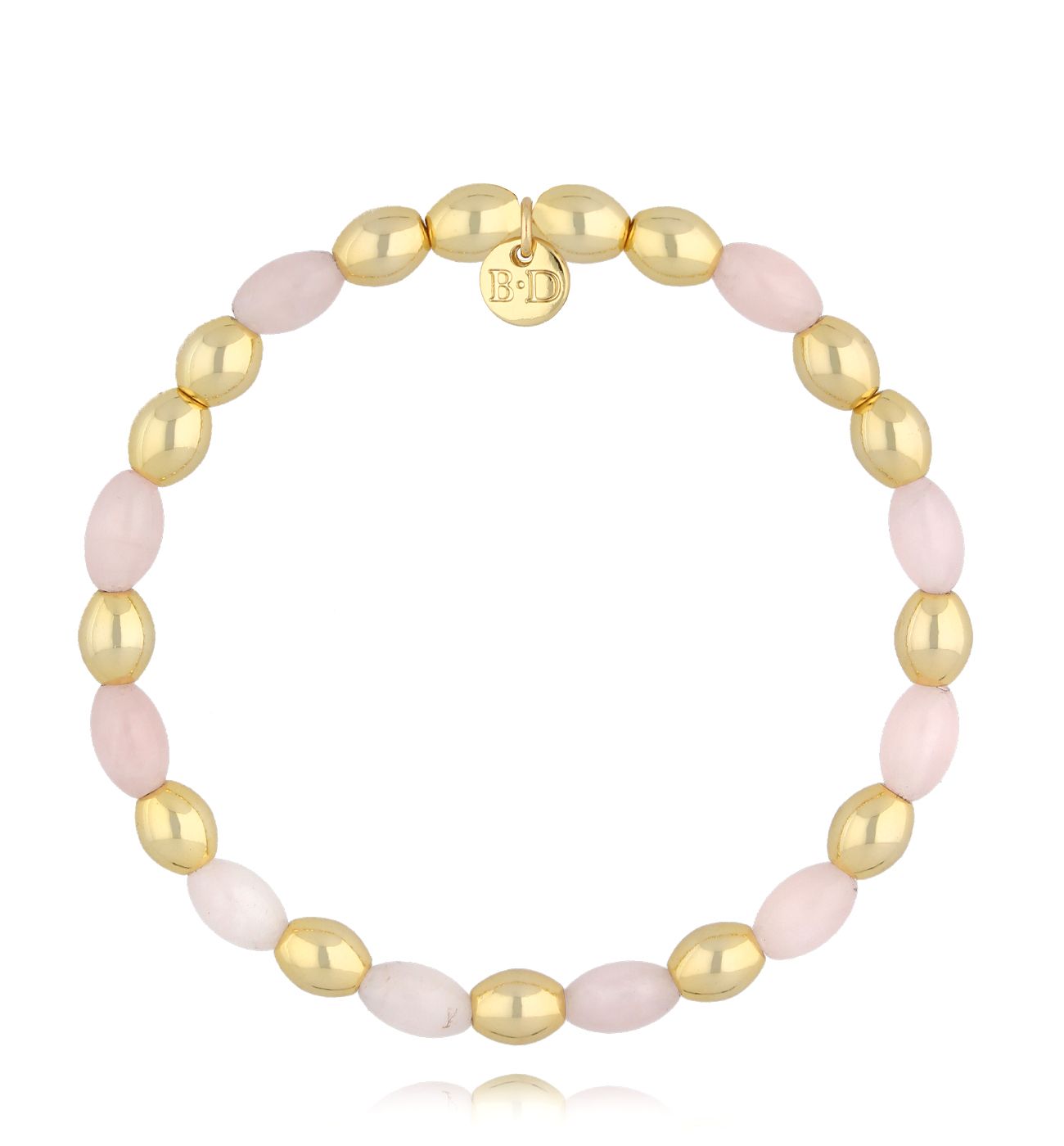Bransoletka z kwarcami różowymi złota - By Dziubeka