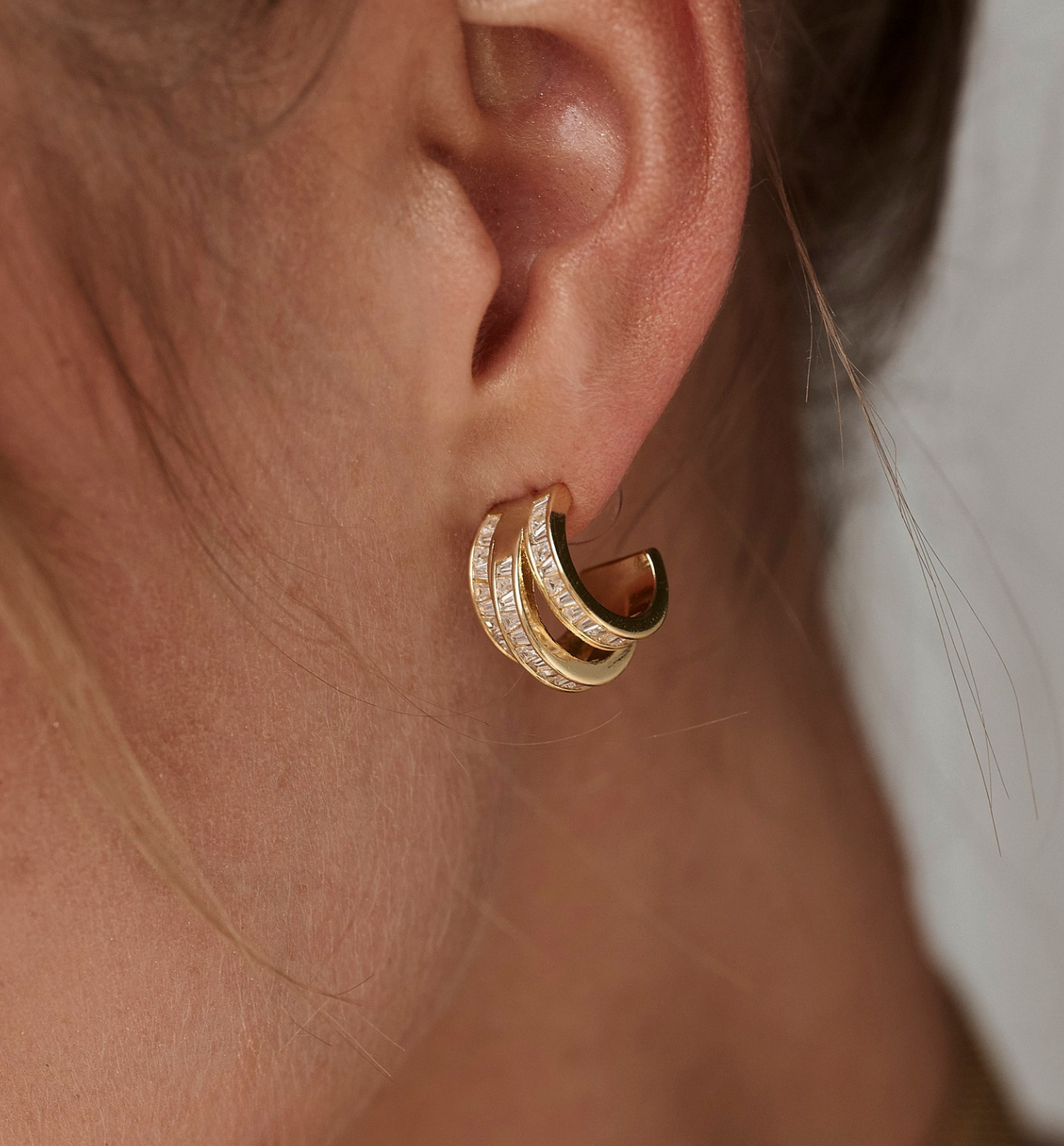 Kolczyki z cyrkoniami złote - By Dziubeka