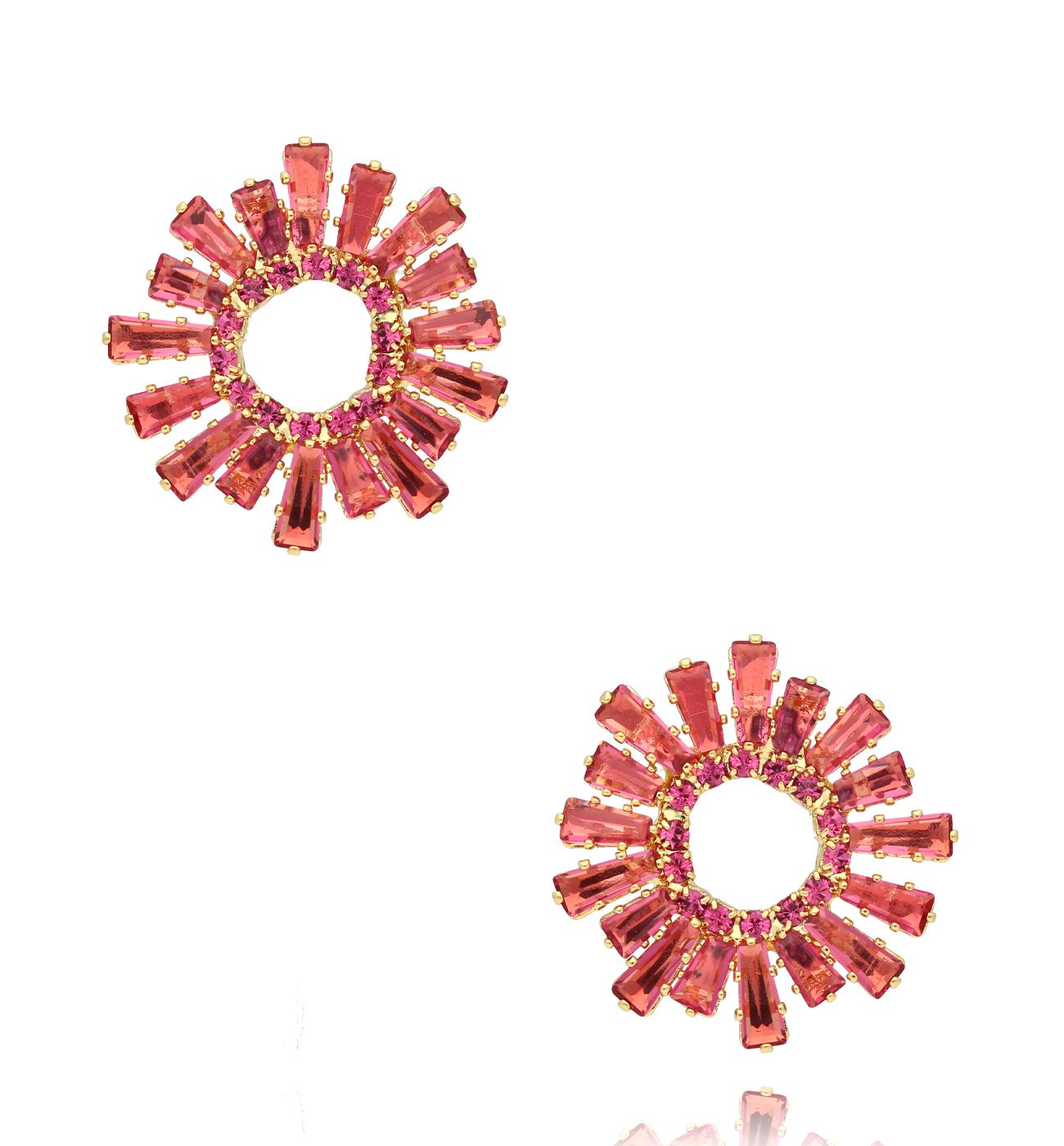 Kolczyki z malinowymi kryształkami Samantha - By Dziubeka
