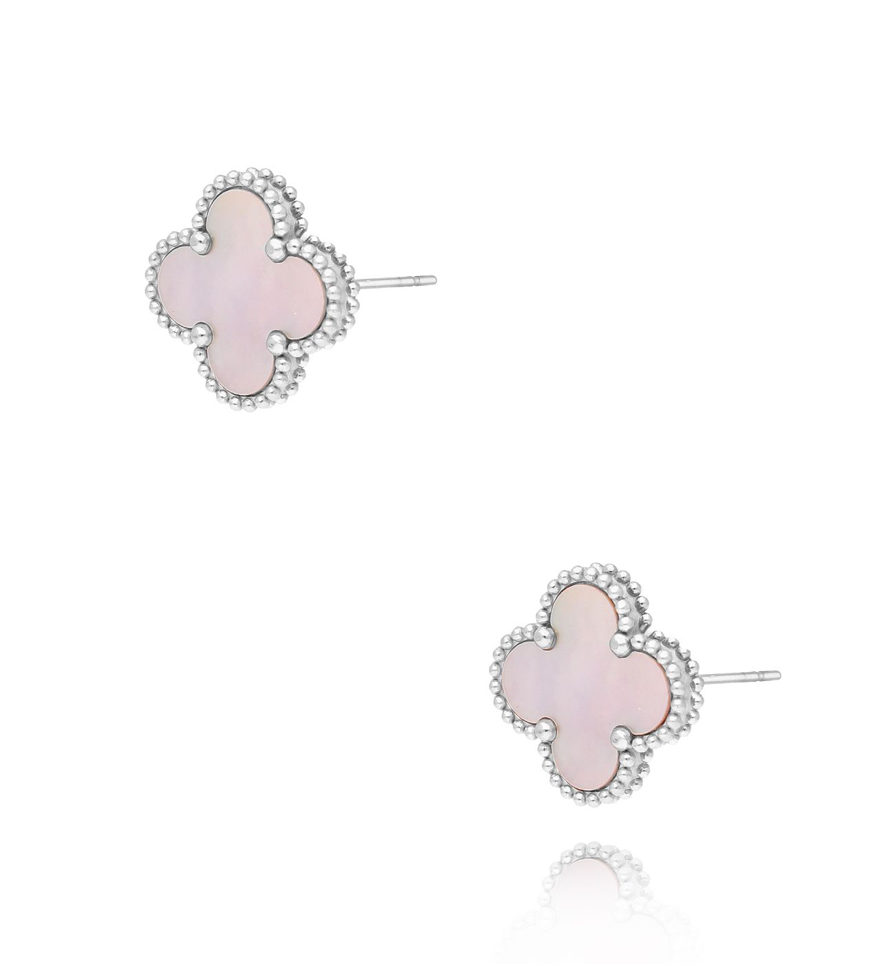 Kolczyki różowe koniczynki Clover KSY0159 - By Dziubeka