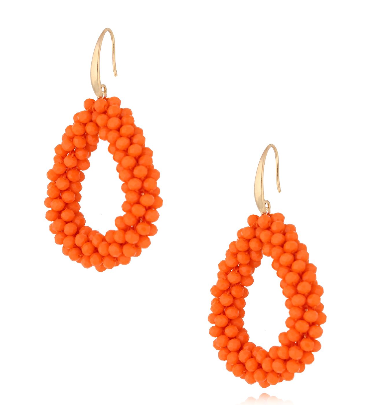 Kolczyki z kryształkami pomarańczowe łezki Luminous KWE0038 - By Dziubeka