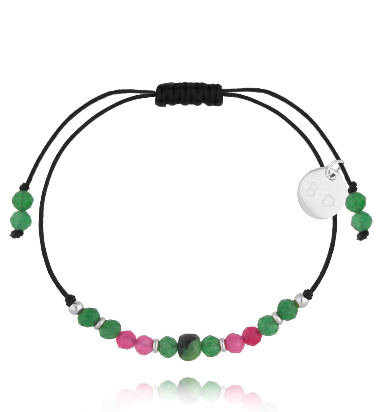 Bransoletka zielona z kamieniami naturalnymi Galena BMT0020 - By Dziubeka