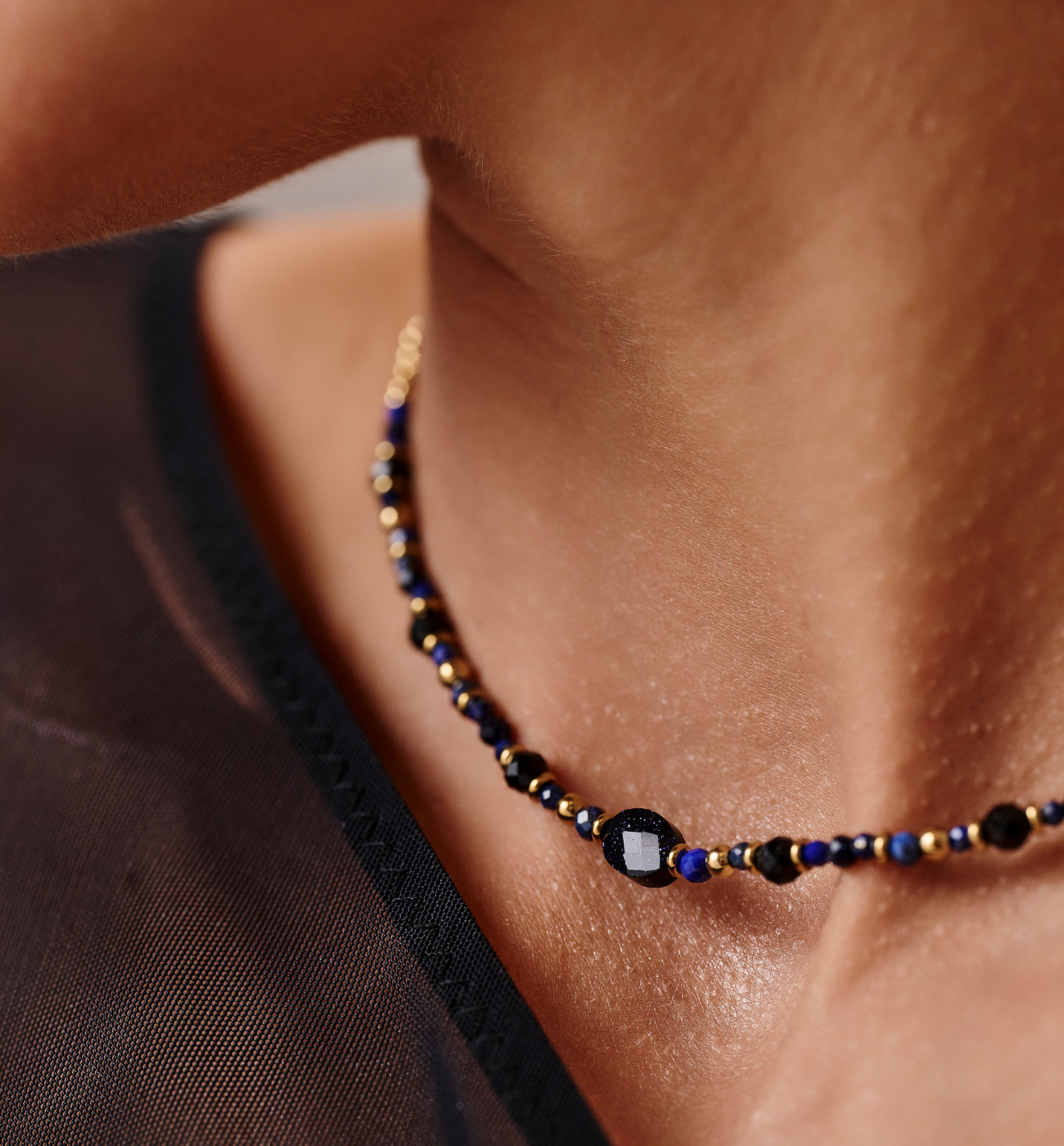 Naszyjnik z Nocą Kairu i lapisem lazuli NTW1547