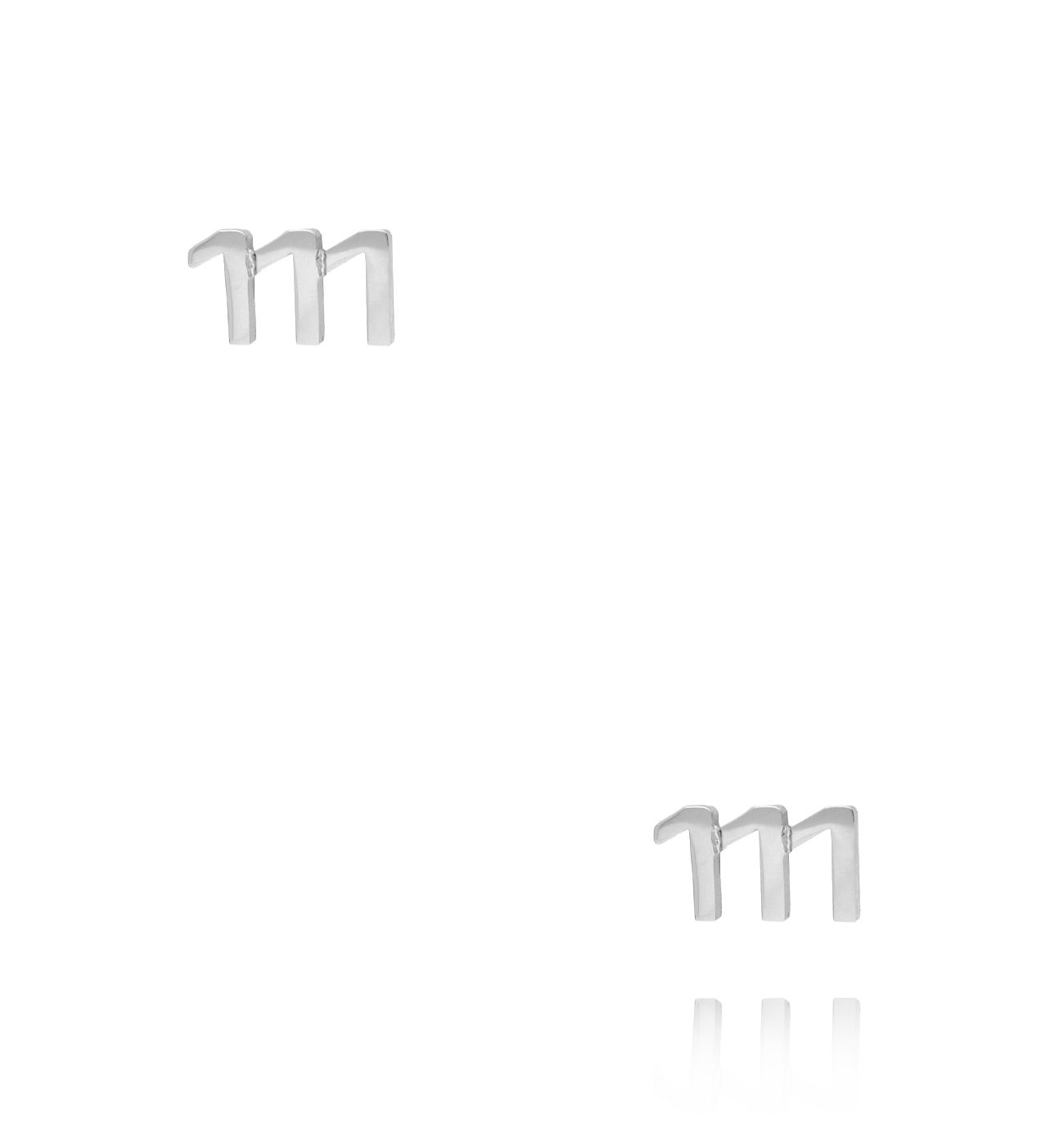 Kolczyki z anielską liczbą 111 srebrne - By Dziubeka