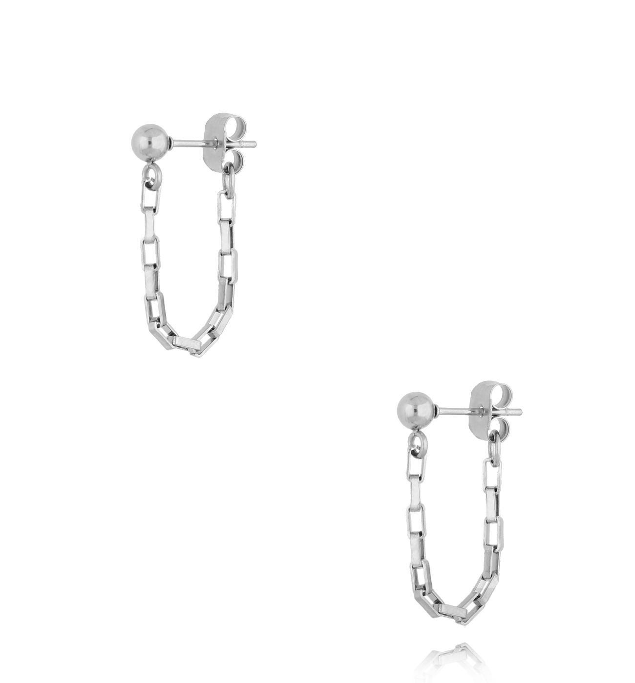 Kolczyki srebrne z łańcuszkiem Ann KSA1068