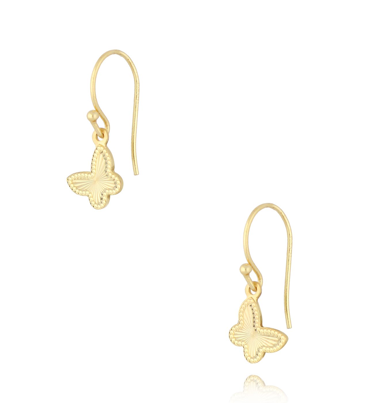 Kolczyki motylki złote KCA0056 - By Dziubeka