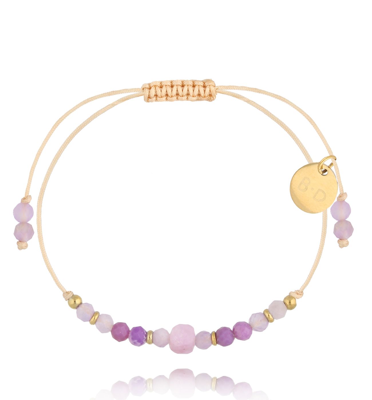 Bransoletka fioletowa z kamieniami naturalnymi Galena BMT0011