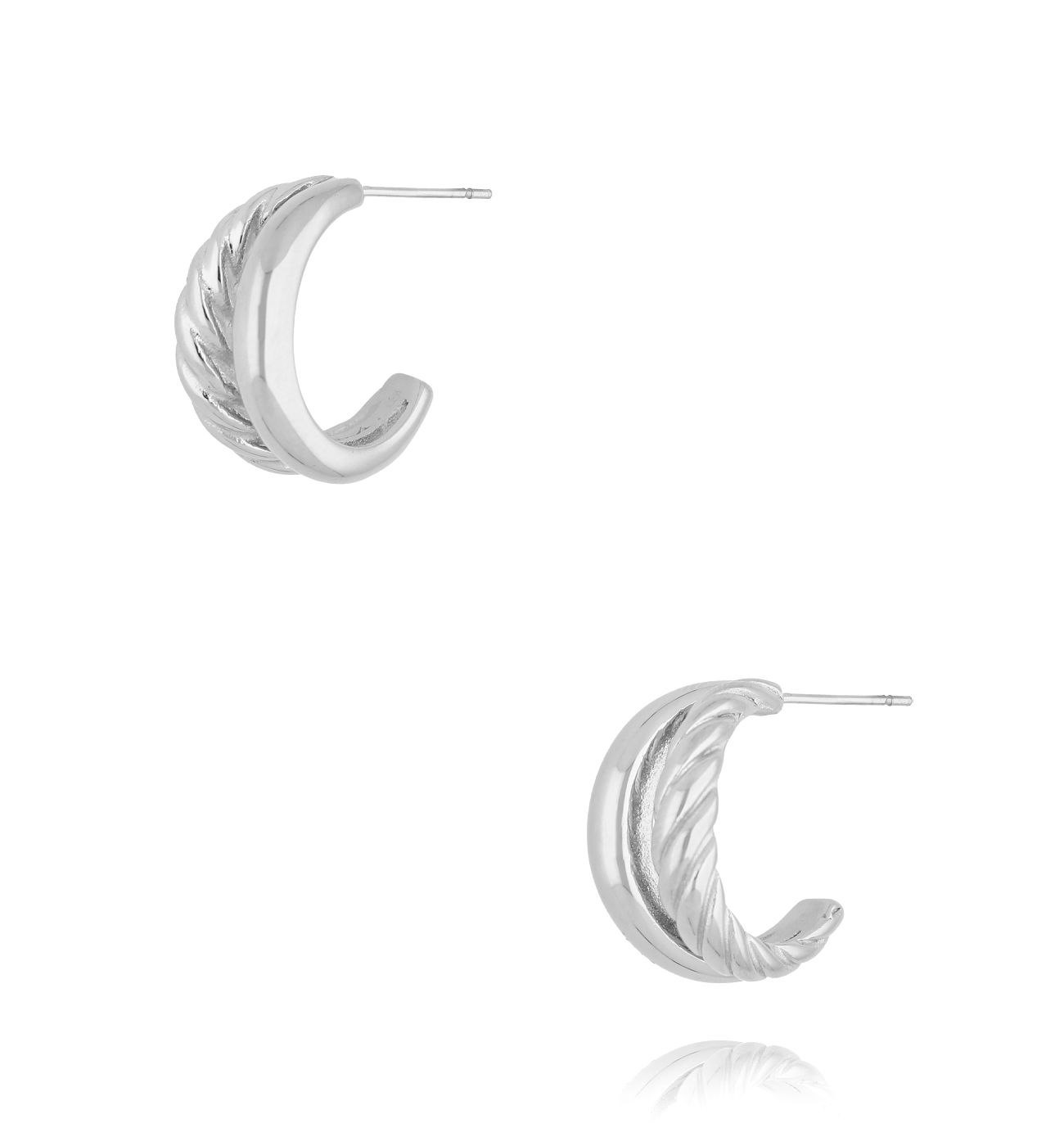 Kolczyki srebrne okrągłe Stainless Beauty KSA1768