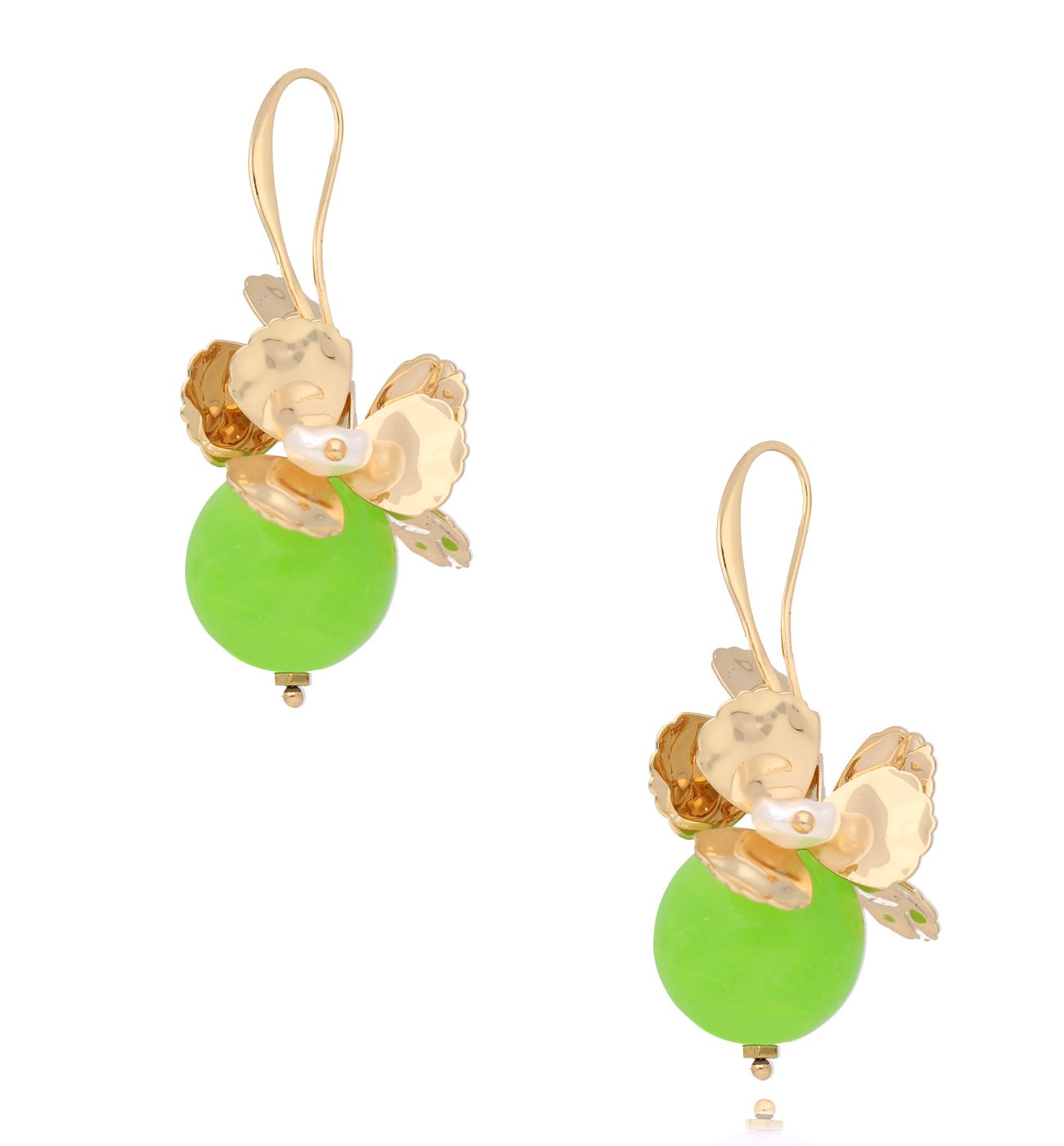 Kolczyki z kulką zielone Multicolor Magic KFF0308