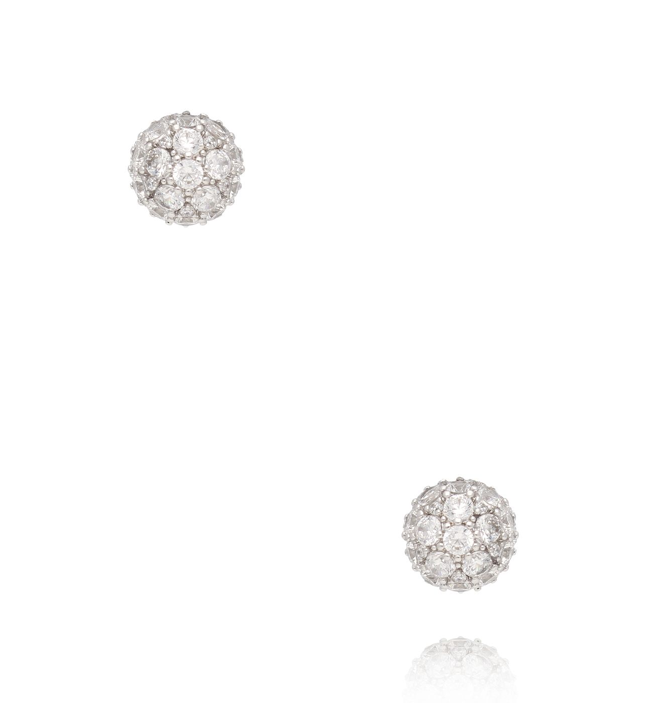 Koczyki kulki srebrne z cyrkoniami KSS2019