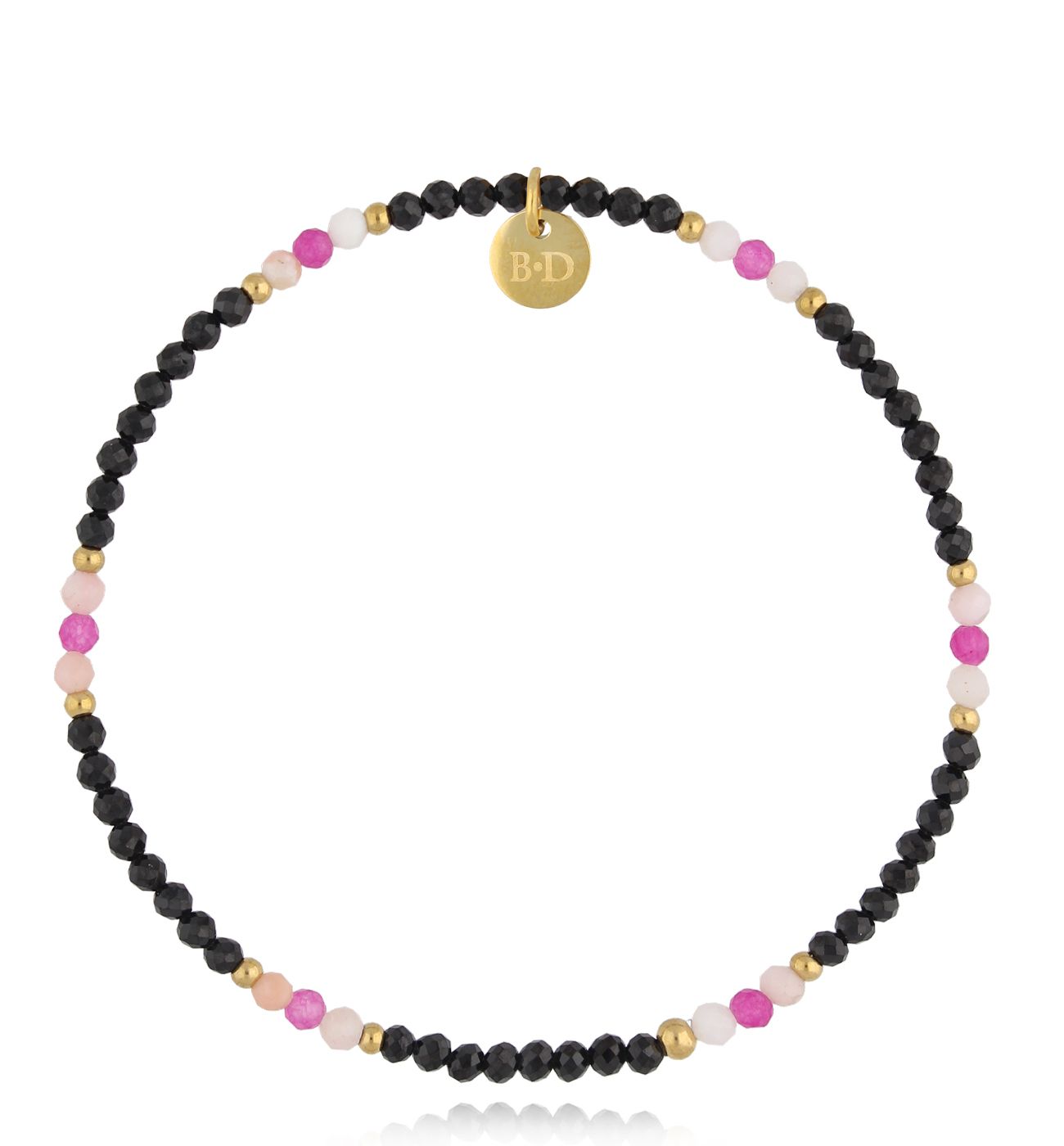 Bransoletka czarna z kamieniami naturalnymi Nada BSC1656