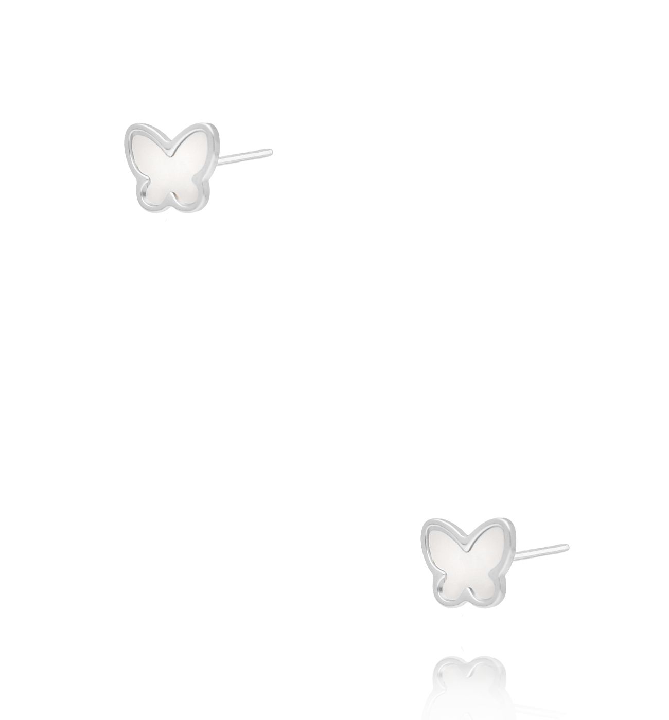 Kolczyki motylki z masą perłową srebrne KGG0029