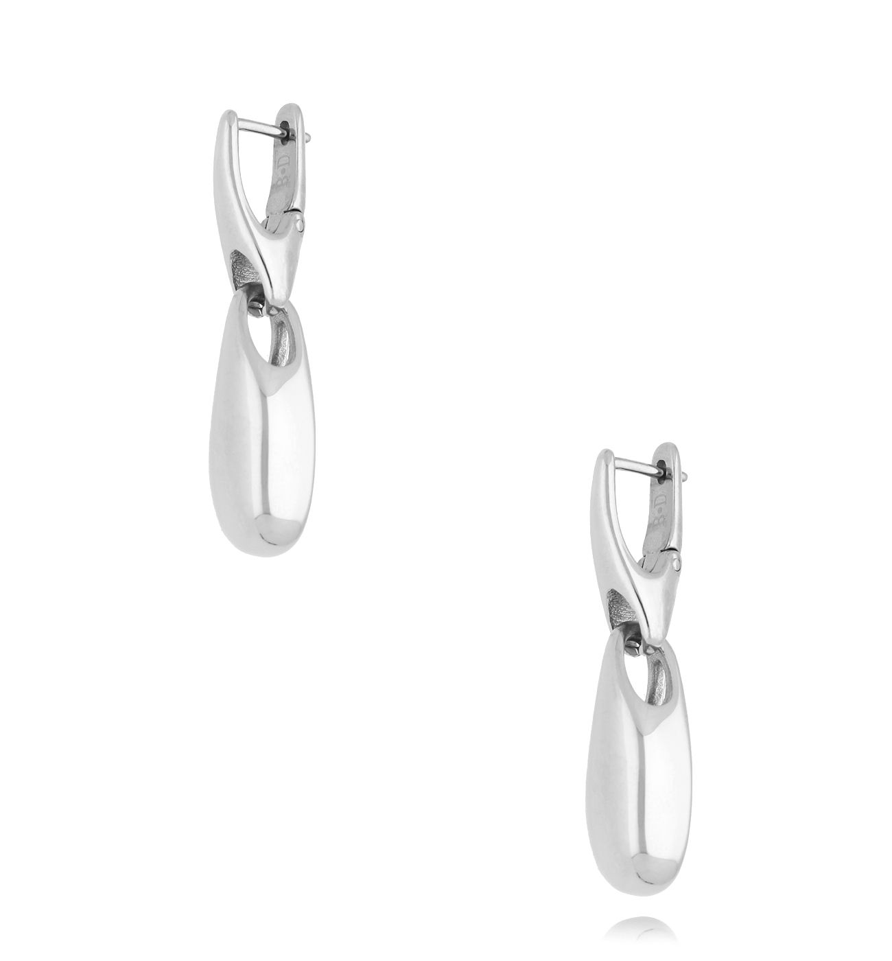 Kolczyki srebrne wiszące Twist Drops - By Dziubeka