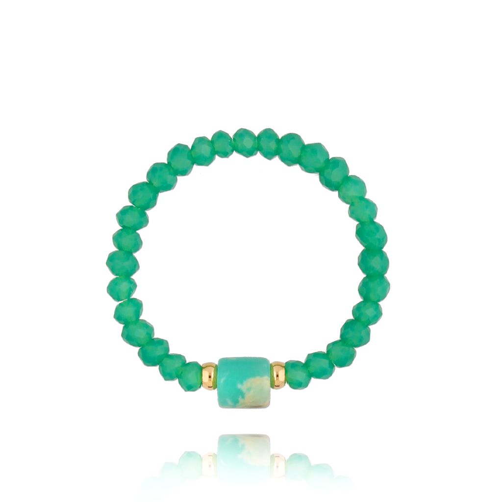 Pierścionek zielony Vuelo - By Dziubeka